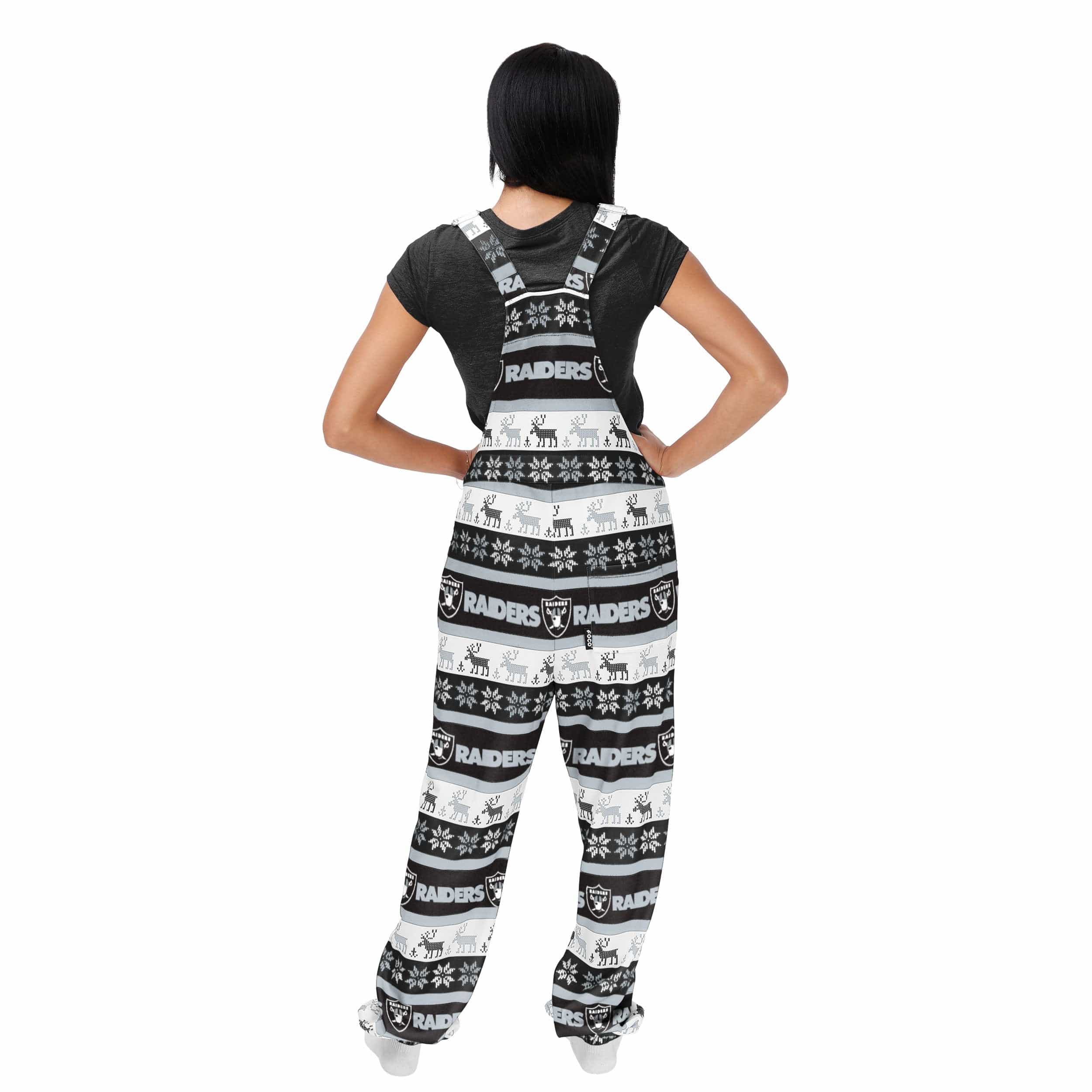 Las Vegas Raiders NFL Womens Ugly Home Gating Bib Overalls - Image 2