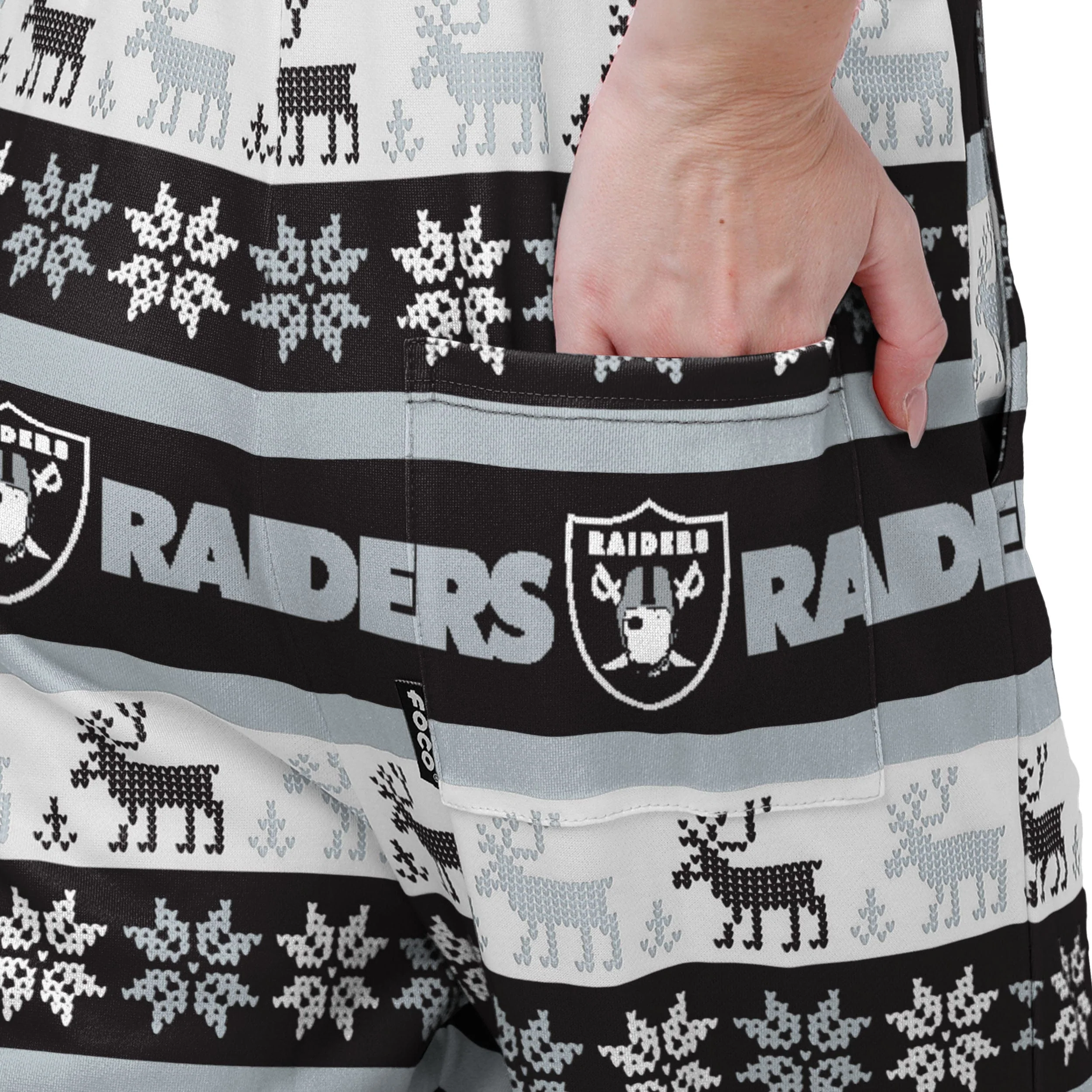 Las Vegas Raiders NFL Womens Ugly Home Gating Bib Overalls - Image 6