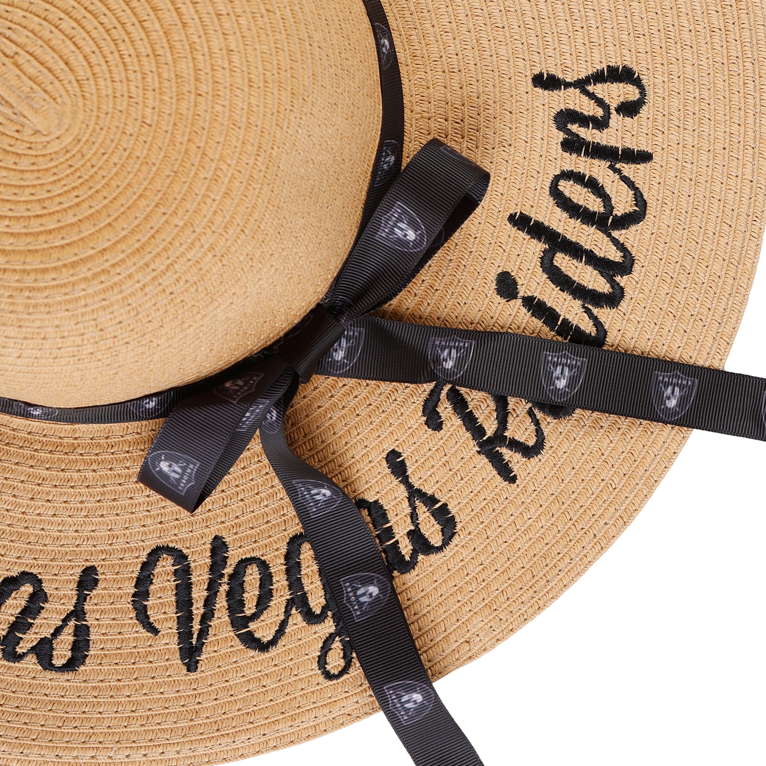 Las Vegas Raiders NFL Womens Wordmark Beach Straw Hat - Image 2