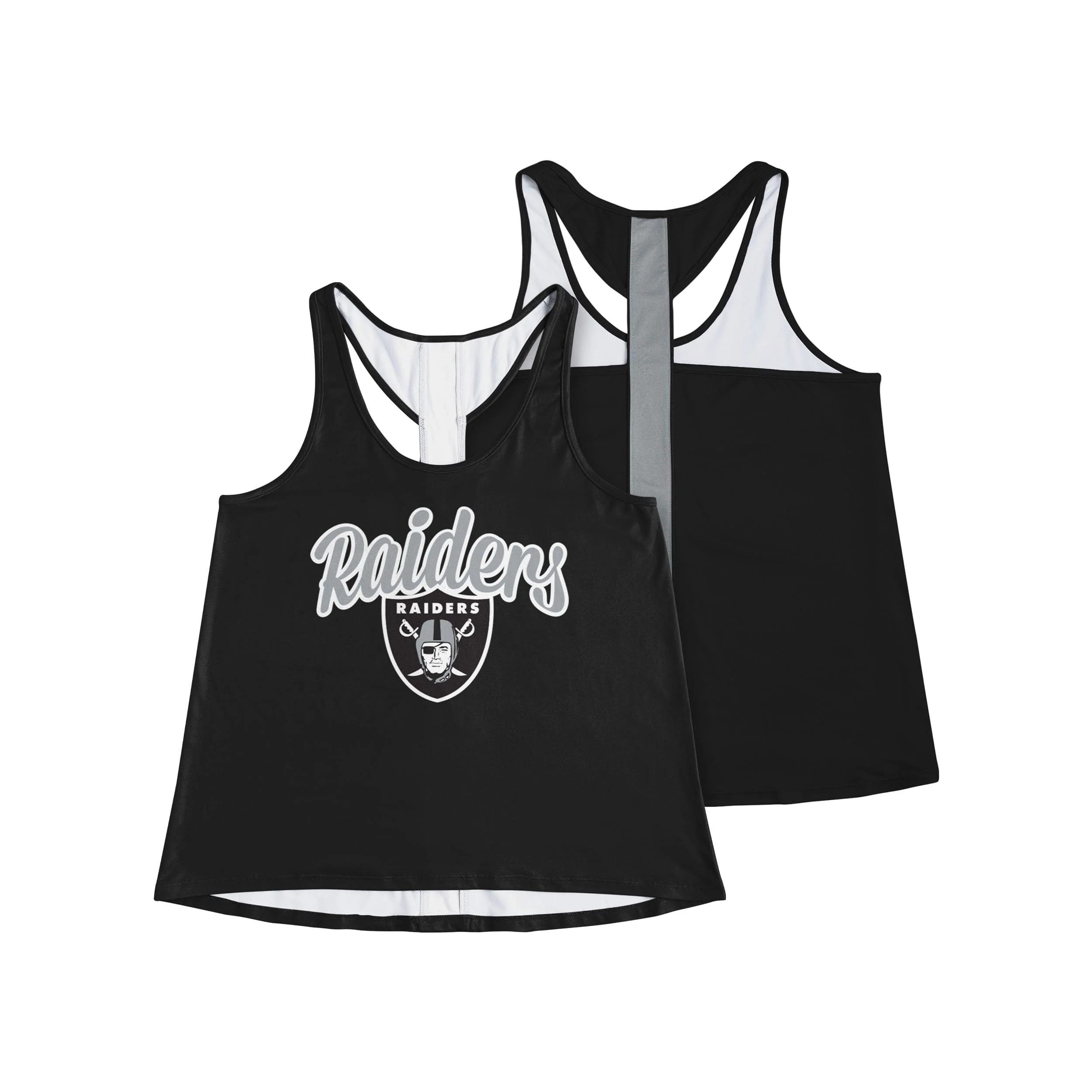 Las Vegas Raiders NFL Womens Wordmark Team Stripe Sleeveless Top - Image 3