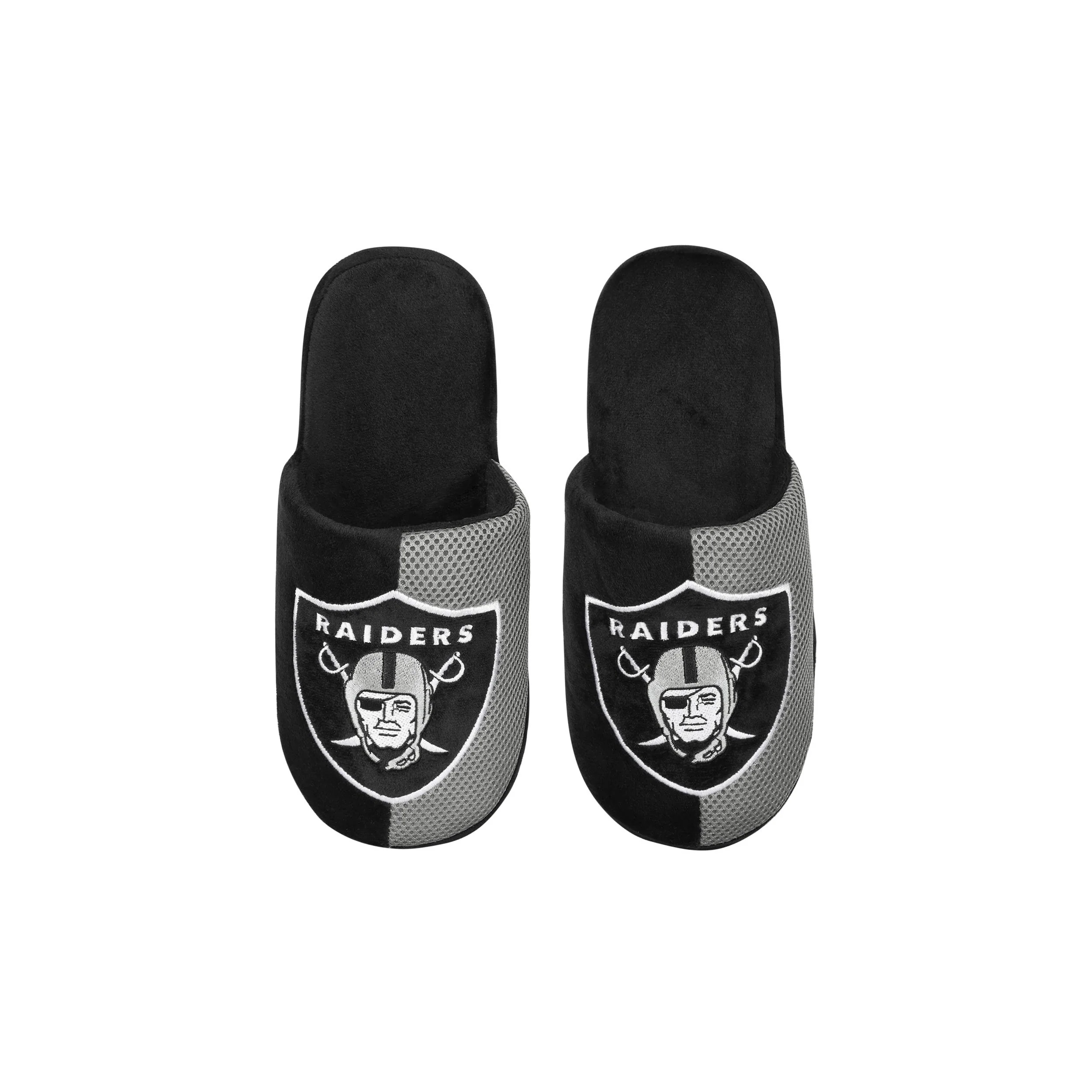 Las Vegas Raiders NFL Youth Logo Staycation Slippers - Image 4