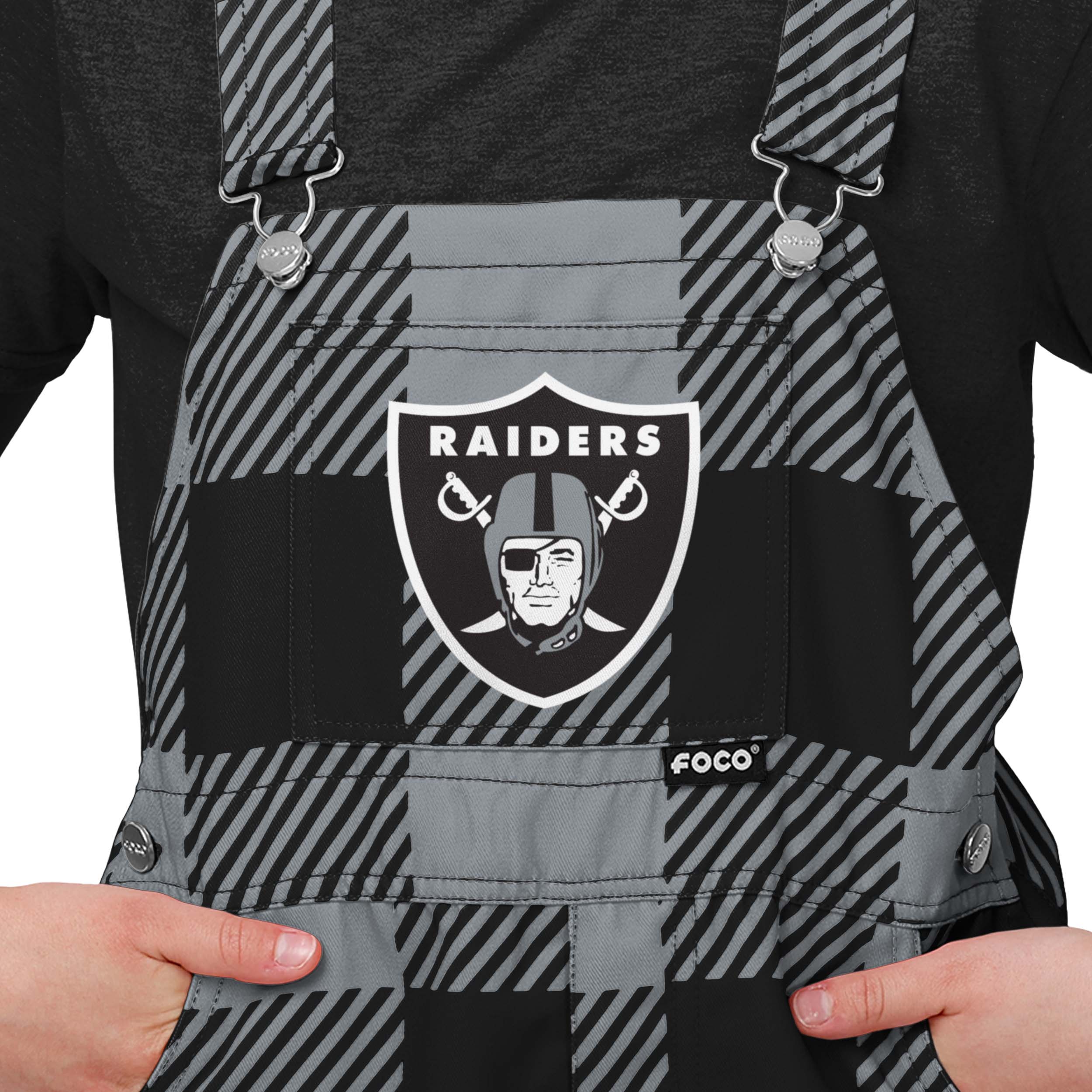 Las Vegas Raiders NFL Youth Plaid Bib Overalls - Image 4