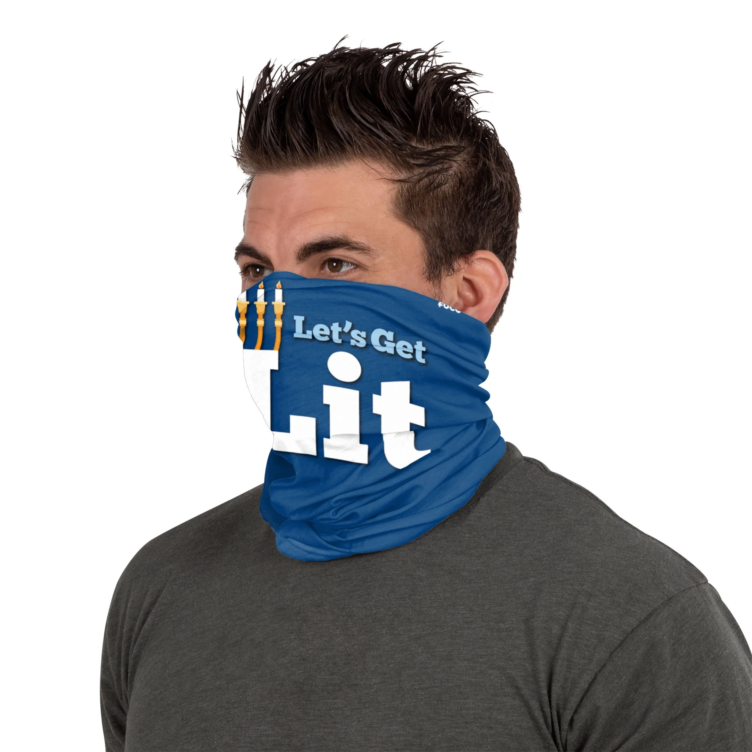 Lets Get Lit Hanukkah Gaiter Scarf - Image 3