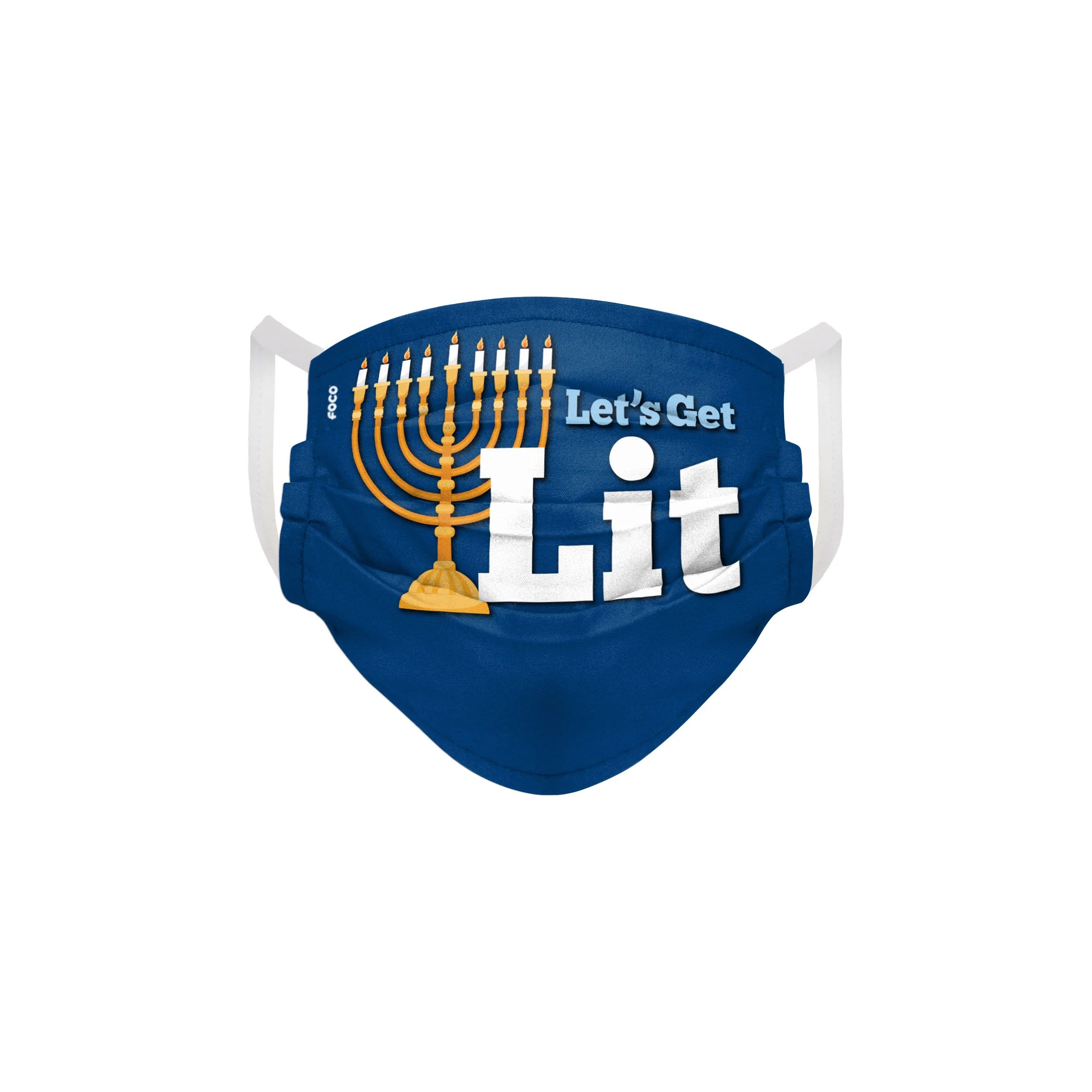 Lets Get Lit Hanukkah Pleated Face Cover - Image 2