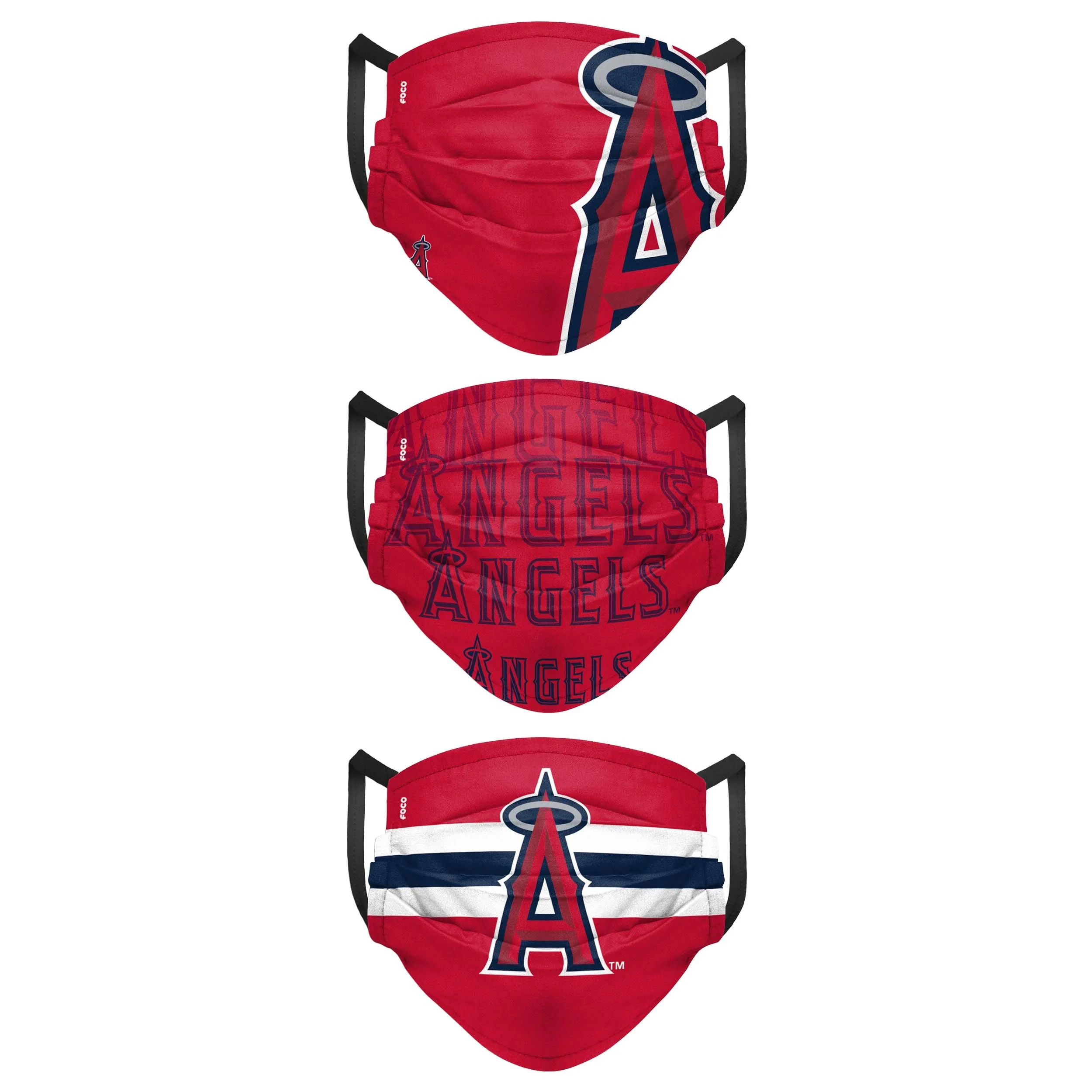 Los Angeles Angels MLB Mens Matchday 3 Pack Face Cover - Image 2
