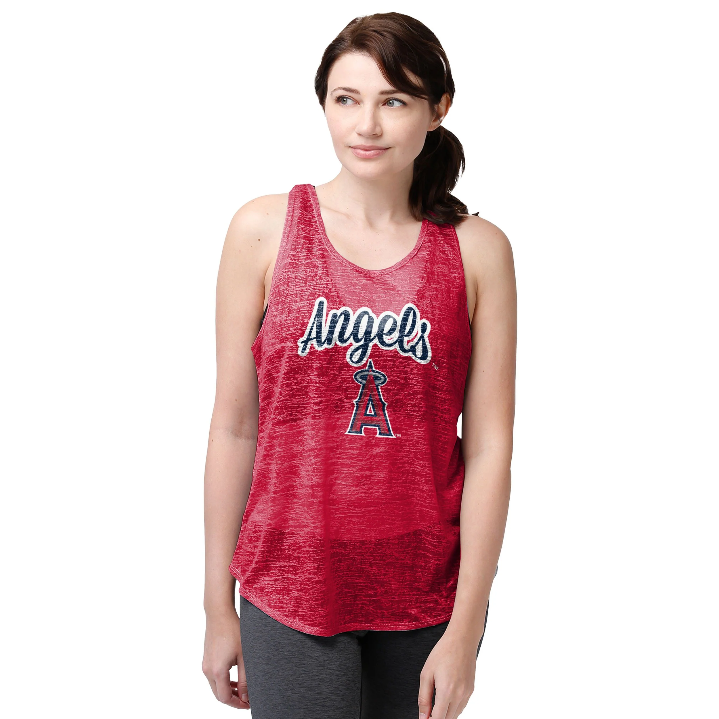 Los Angeles Angels MLB Womens Burn Out Sleeveless Top - Image 2