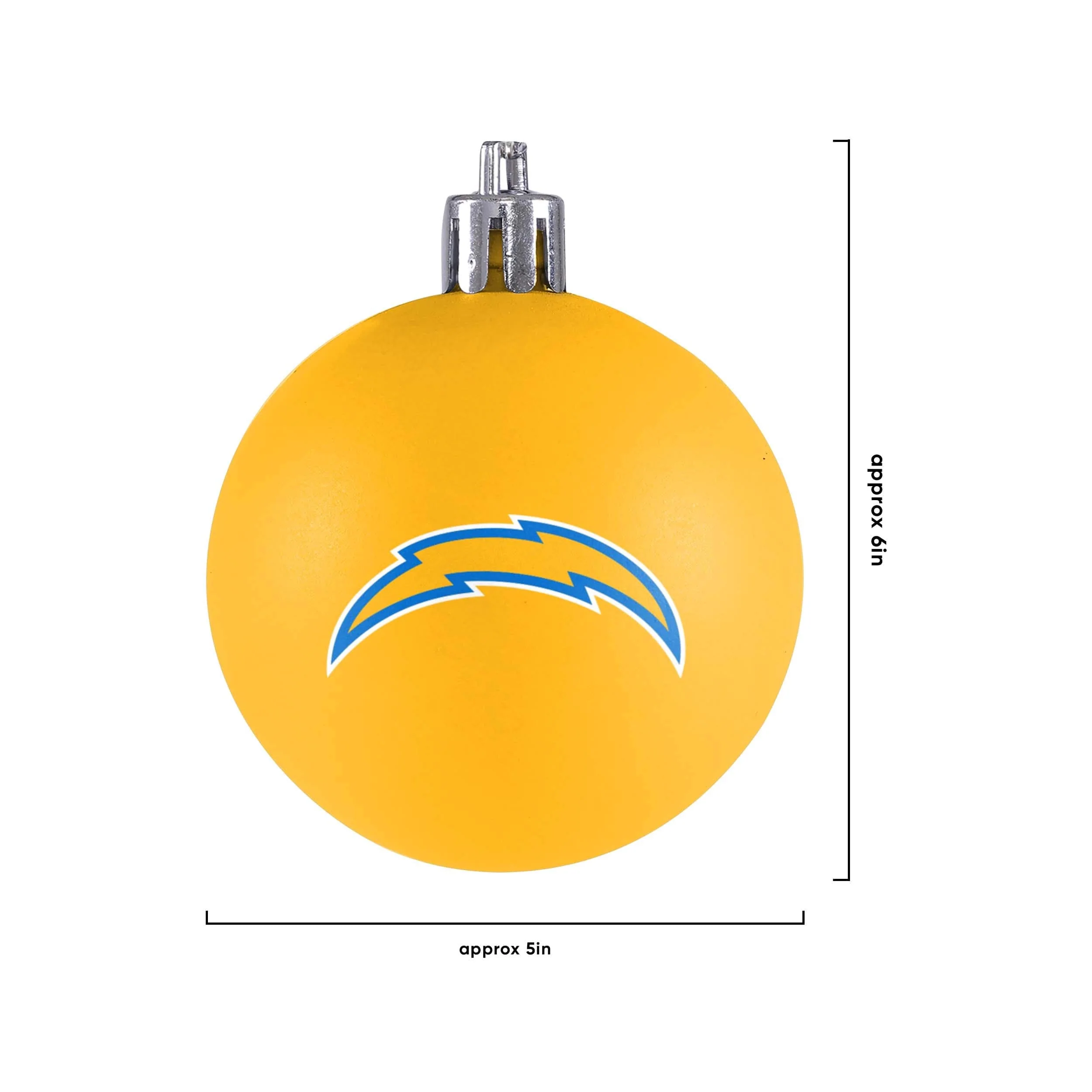Los Angeles Chargers NFL 12 Pack Plastic Ball Ornament Set - Image 3
