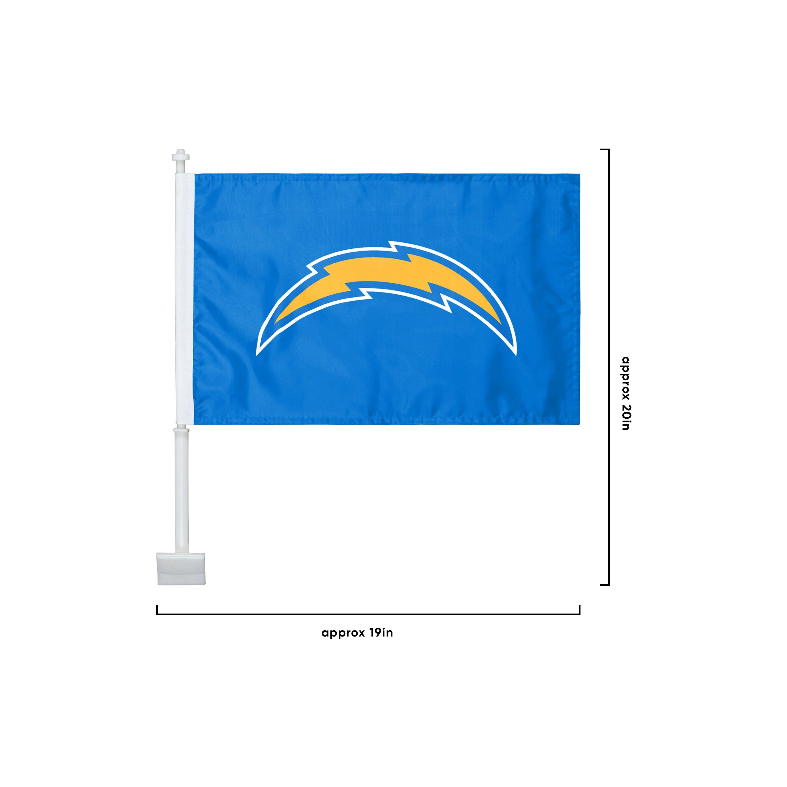Los Angeles Chargers NFL 2 Pack Solid Car Flag - Image 3