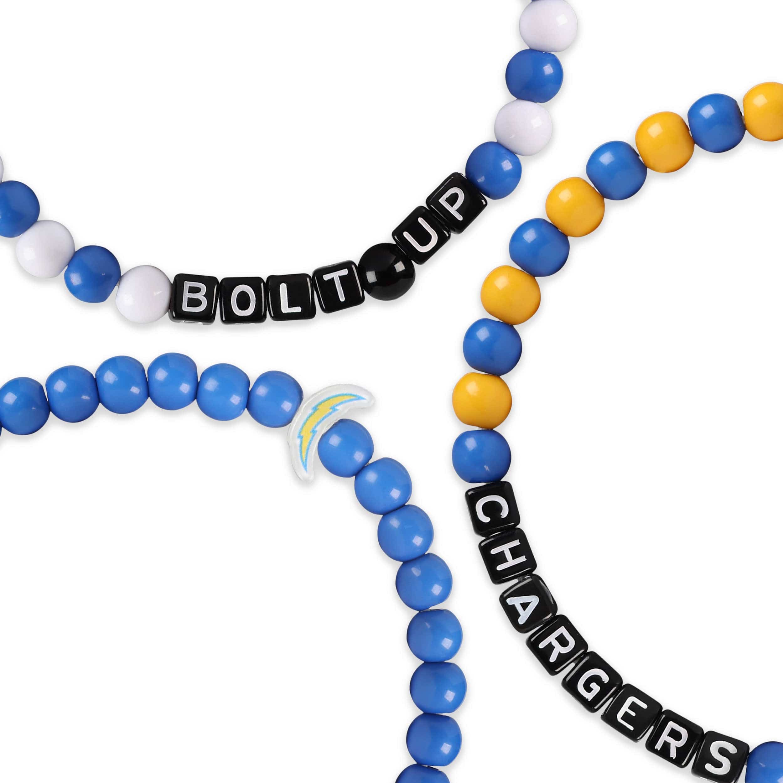 Los Angeles Chargers NFL 3 Pack Beaded Friendship Bracelet - Image 2