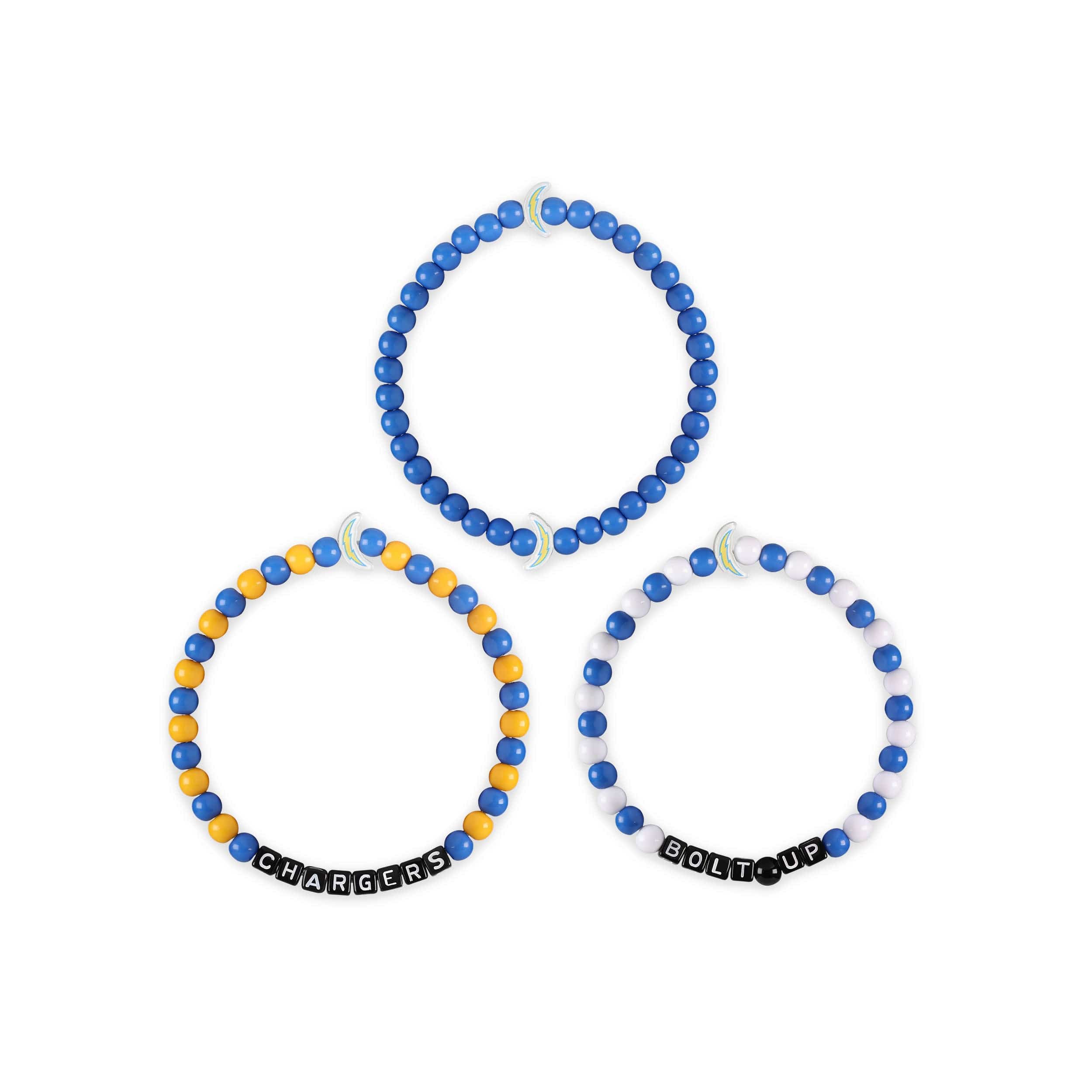 Los Angeles Chargers NFL 3 Pack Beaded Friendship Bracelet - Image 3