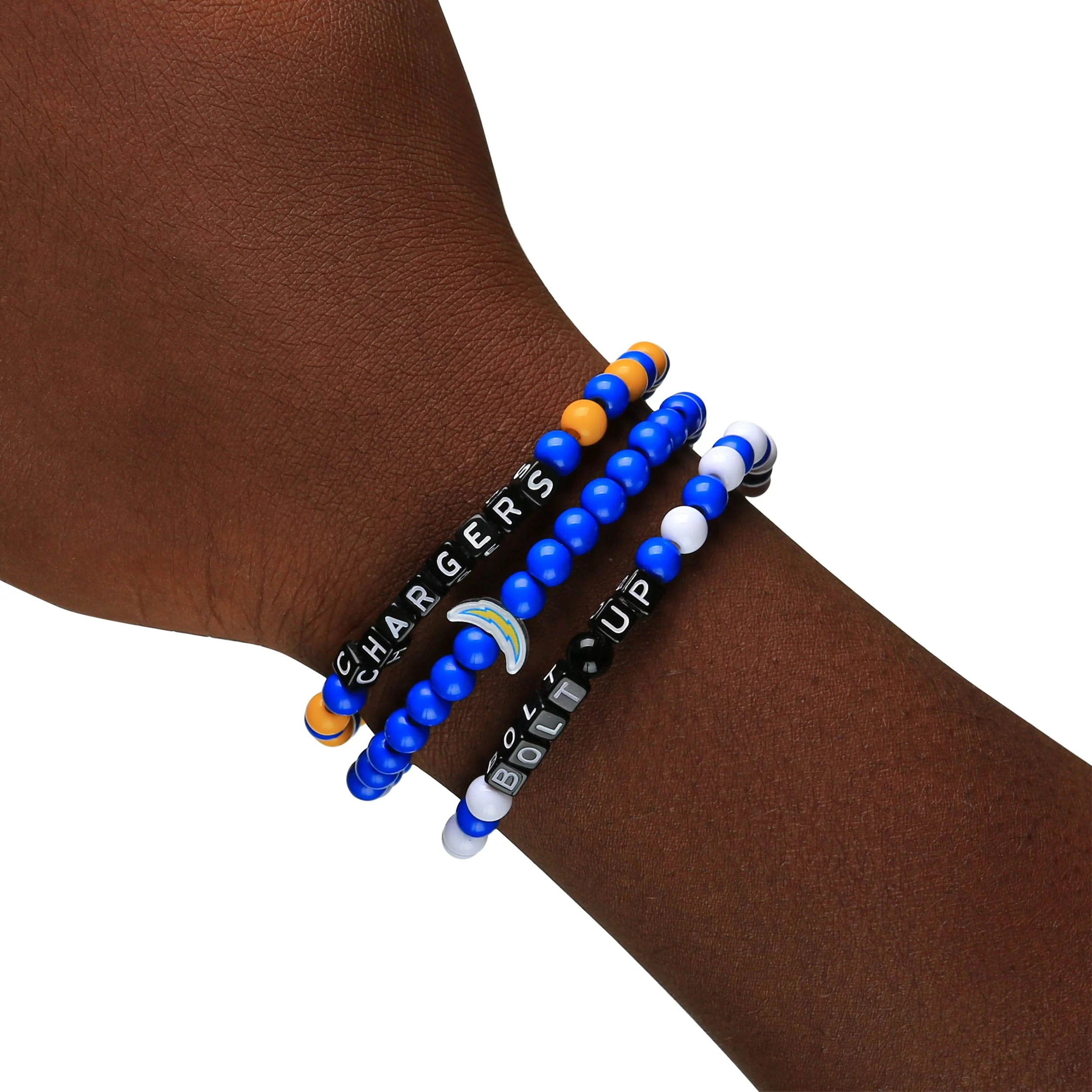 Los Angeles Chargers NFL 3 Pack Beaded Friendship Bracelet - Image 4