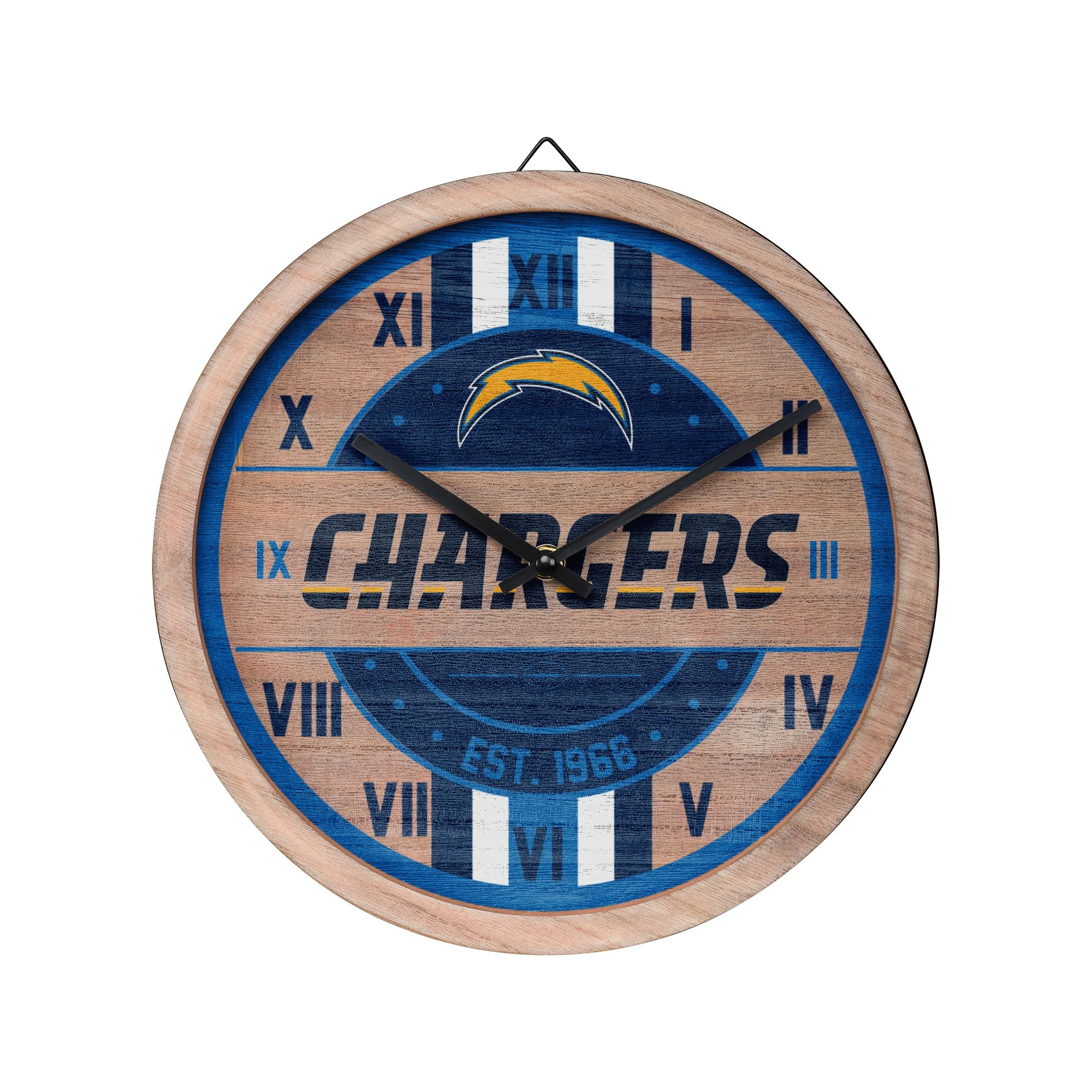 Los Angeles Chargers NFL Barrel Wall Clock