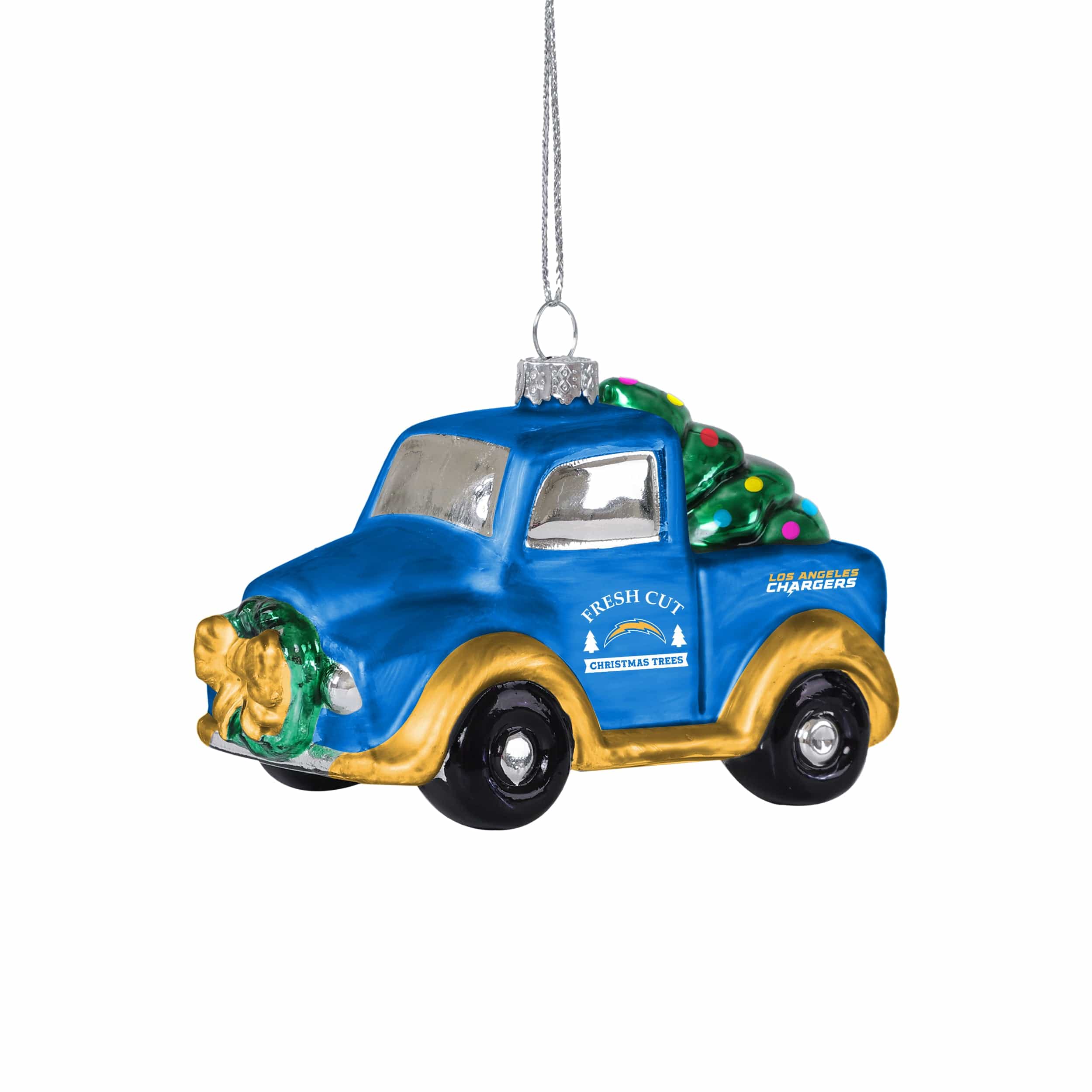 Los Angeles Chargers NFL Blown Glass Truck Ornament - Image 2