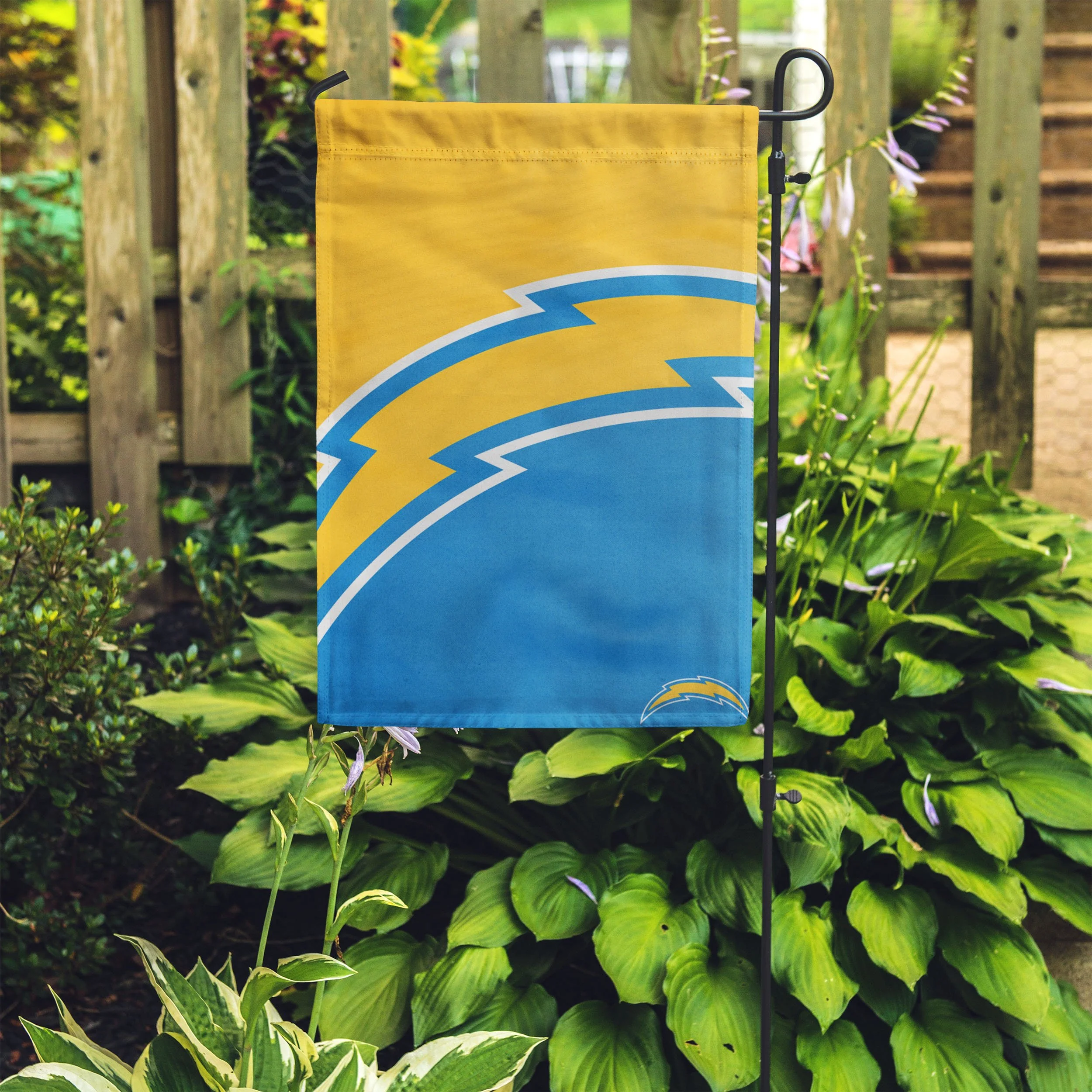 Los Angeles Chargers NFL Colorblock Helmet Garden Flag - Image 4
