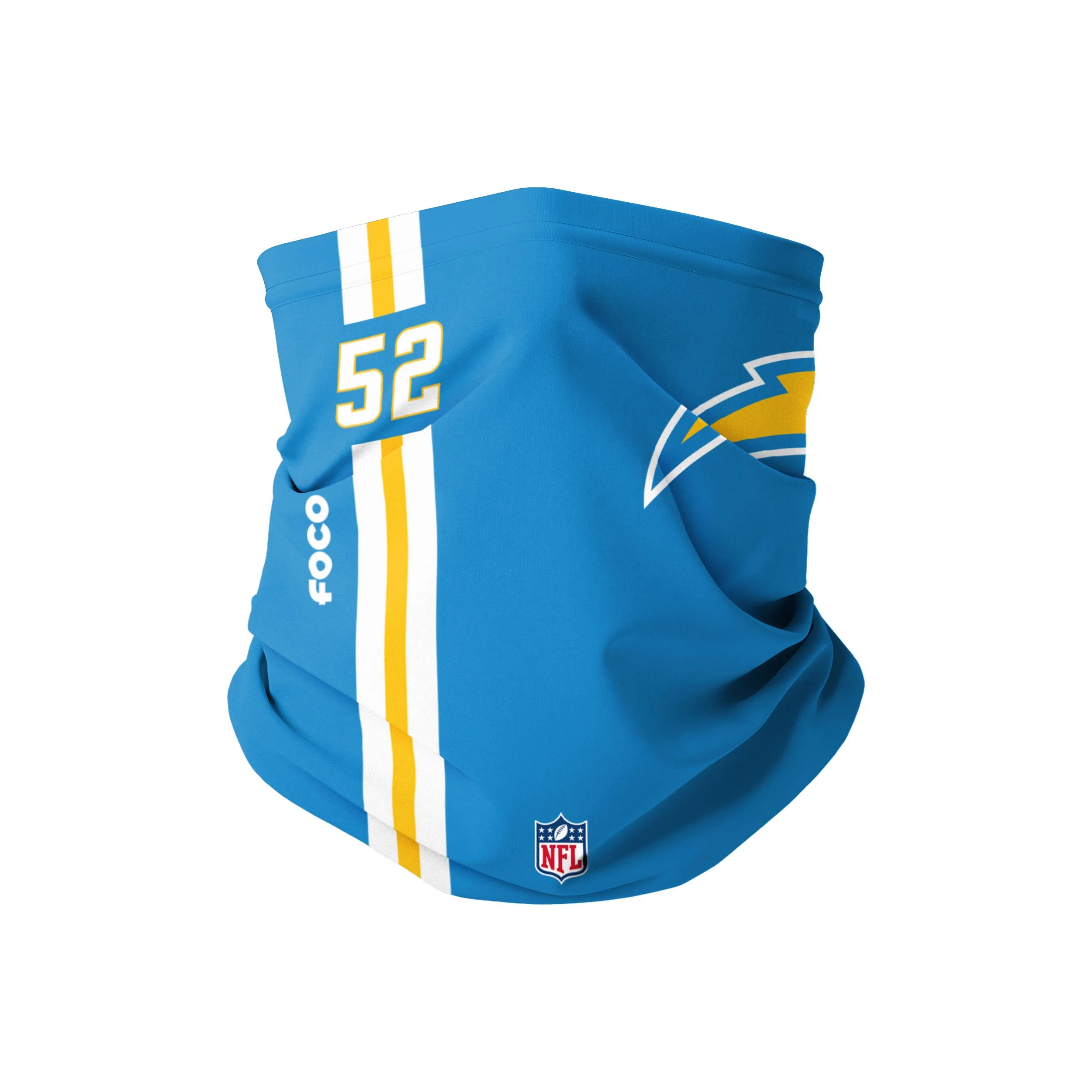 Los Angeles Chargers NFL Denzel Perryman On-Field Sideline Logo Gaiter Scarf
