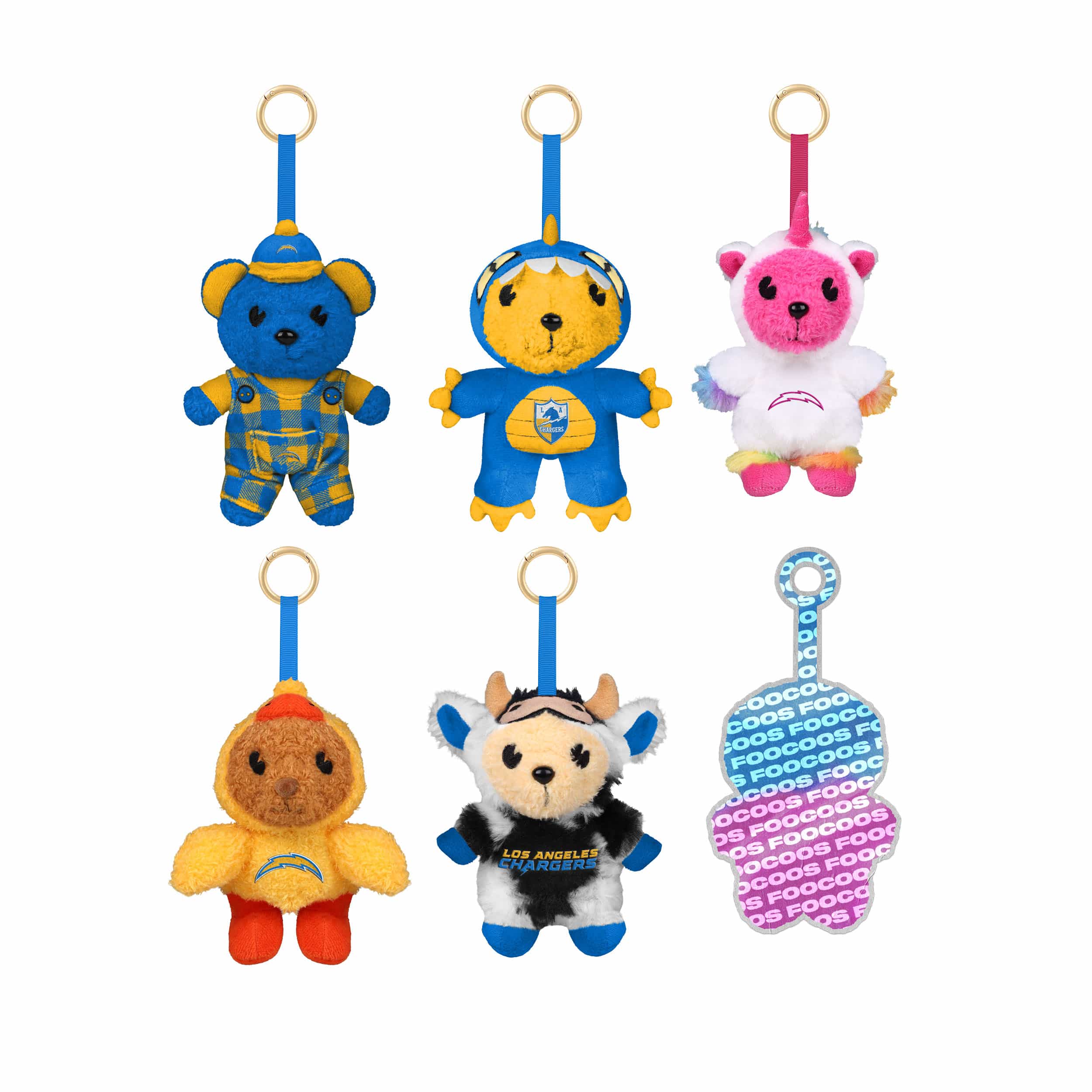Los Angeles Chargers NFL FOOCOOS Plush Bag Charm Keychain Blind Box Series 1 (PREORDER - SHIPS LATE JUNE)
