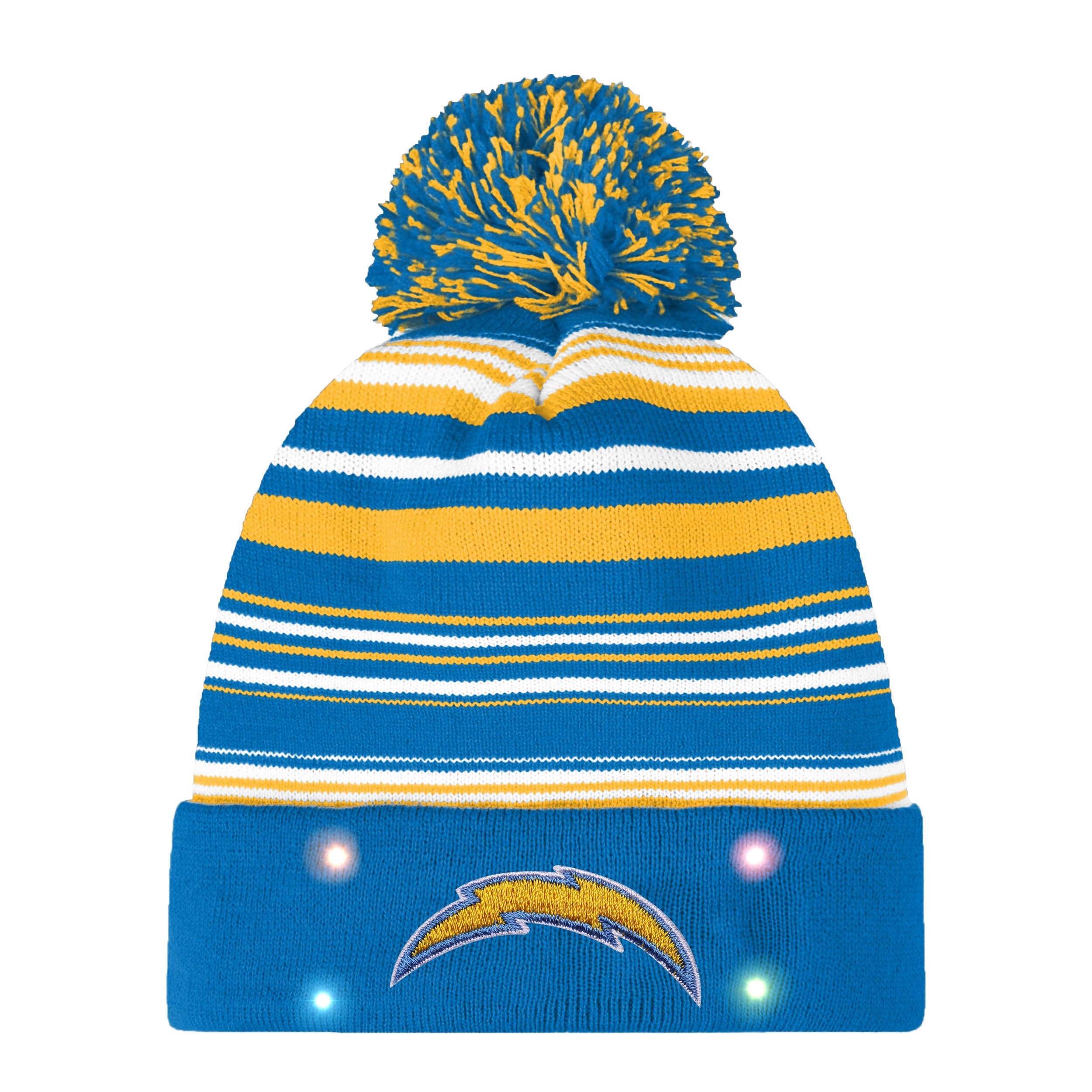 Los Angeles Chargers NFL Horizontal Stripe Light Up Beanie - Image 2