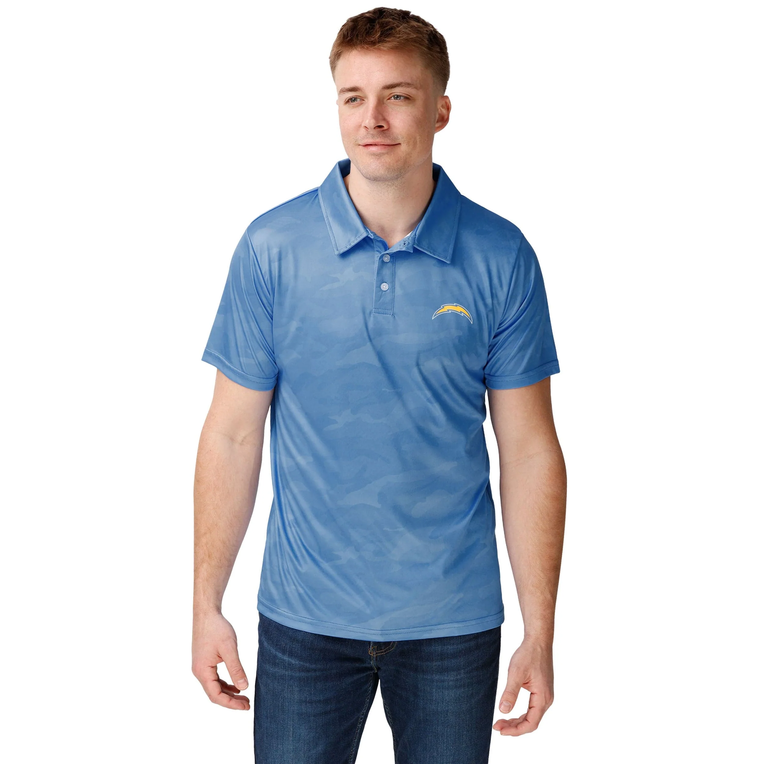 Los Angeles Chargers NFL Mens Color Camo Polyester Polo - Image 2
