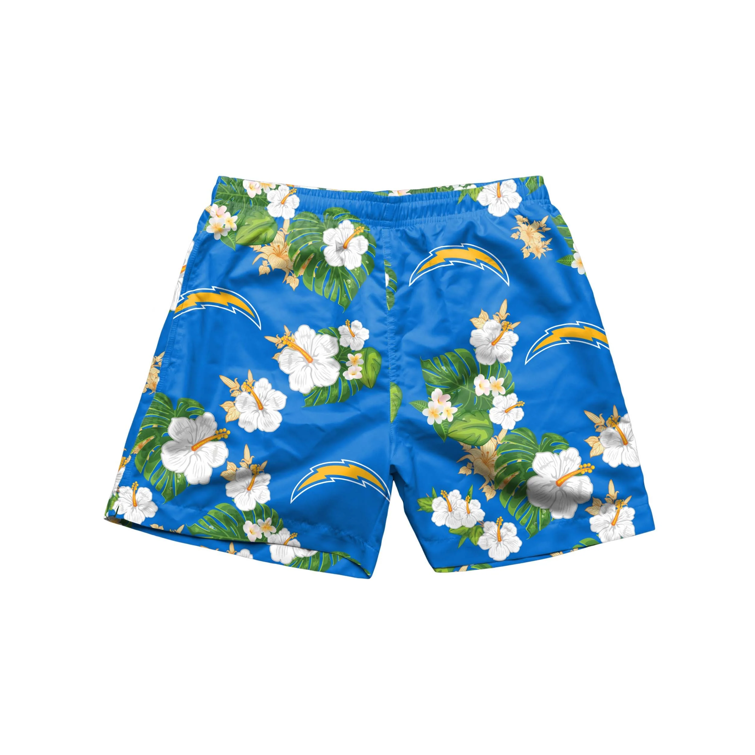 Los Angeles Chargers NFL Mens Floral Slim Fit 5.5" Swimming Suit Trunks - Image 4