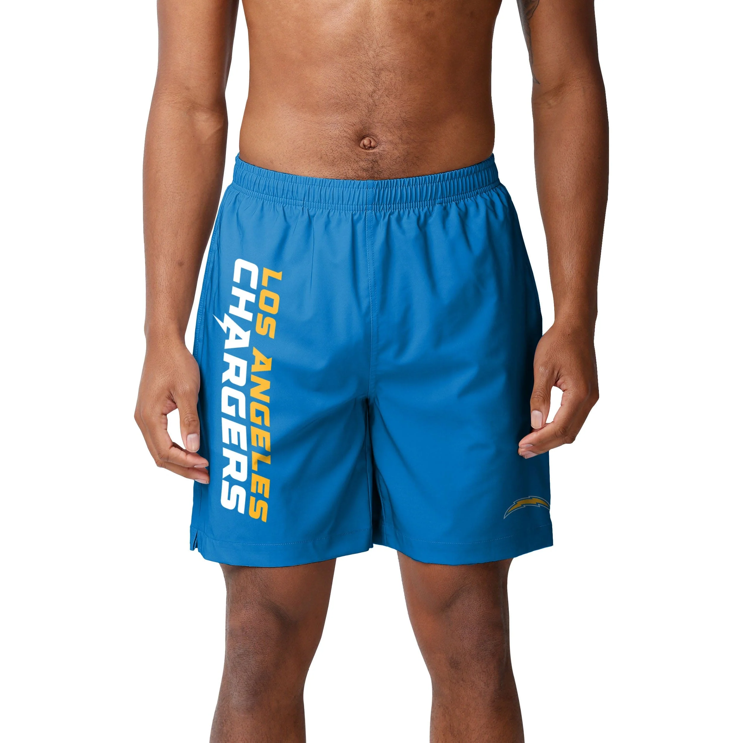 Los Angeles Chargers NFL Mens Solid Wordmark Traditional Swimming Trunks - Image 2