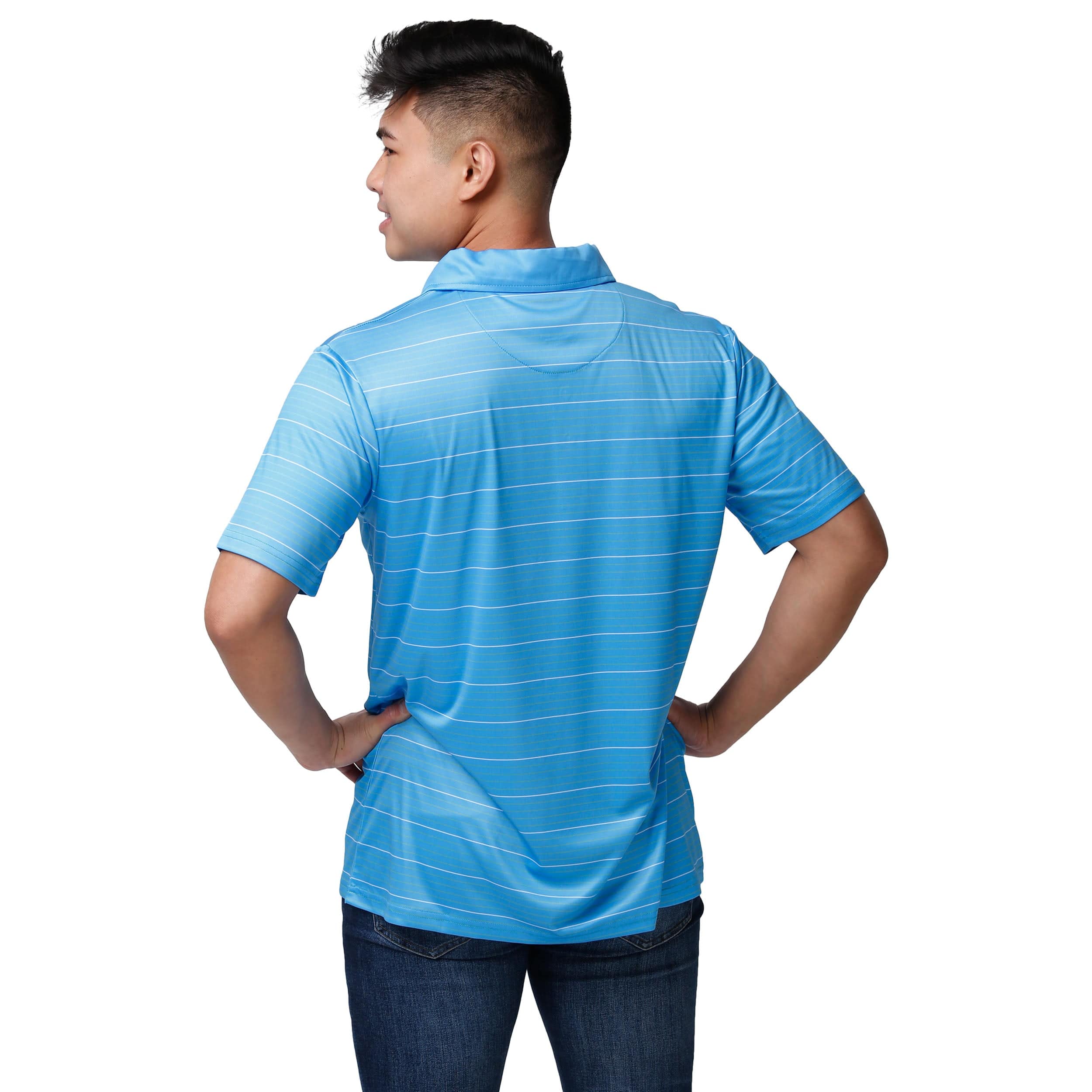 Los Angeles Chargers NFL Mens Striped Polyester Polo - Image 2