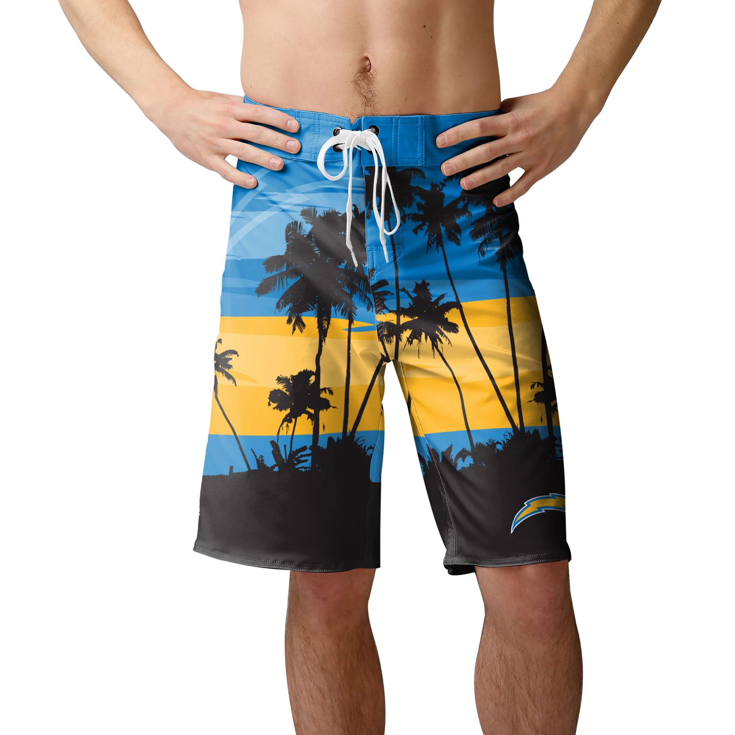 Los Angeles Chargers NFL Mens Sunset Boardshorts - Image 2