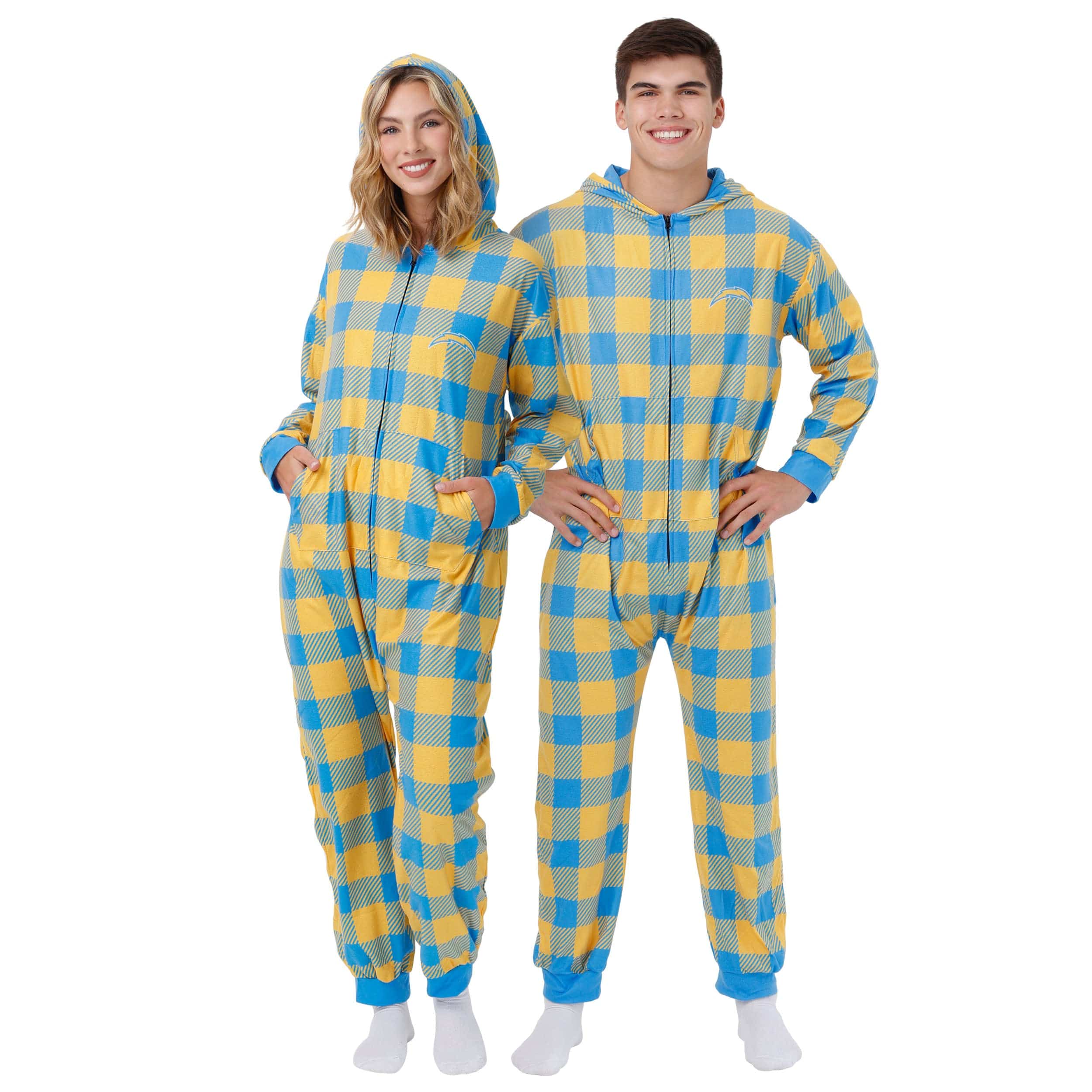 Los Angeles Chargers NFL Plaid One Piece Pajamas