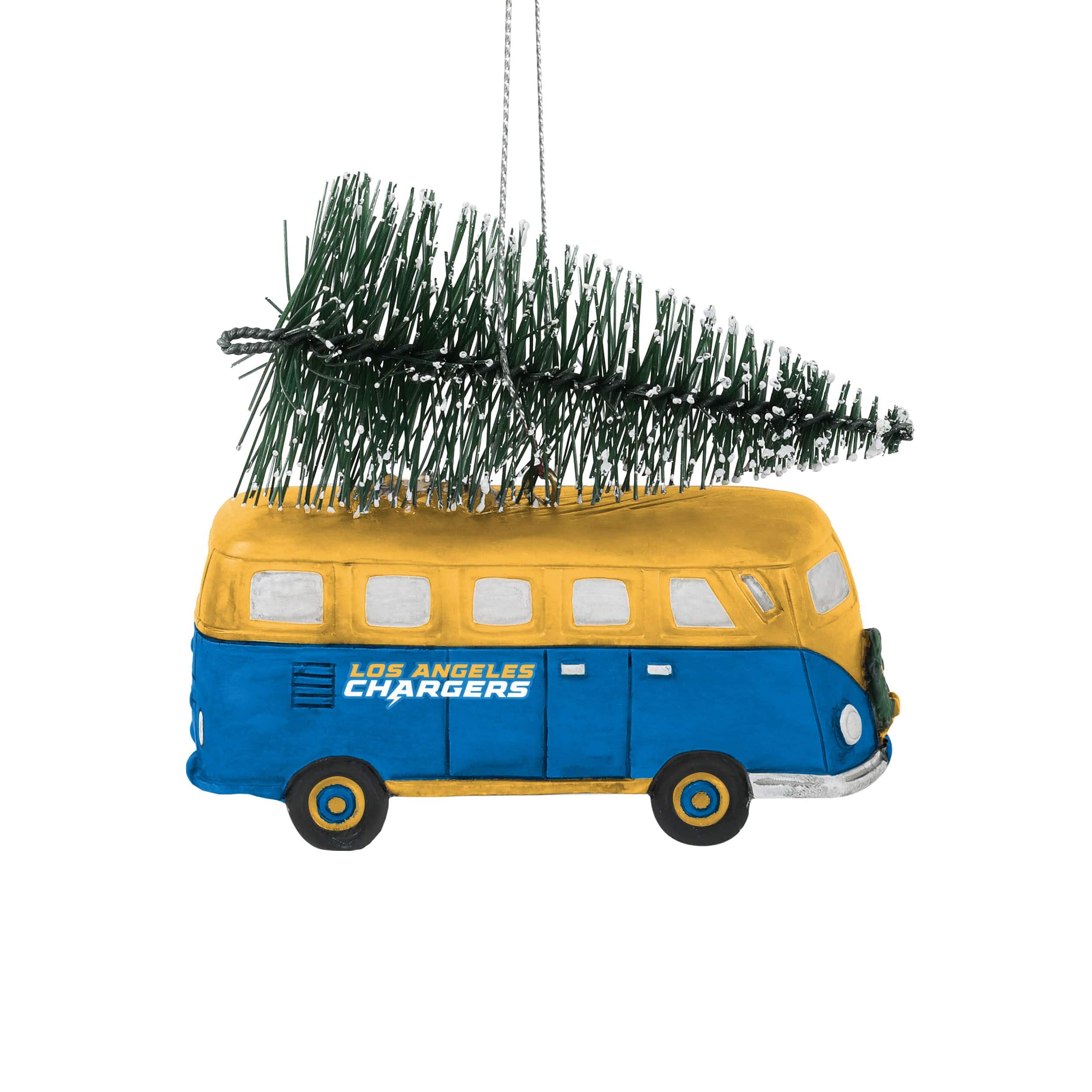 Los Angeles Chargers NFL Retro Bus With Tree Ornament - Image 2