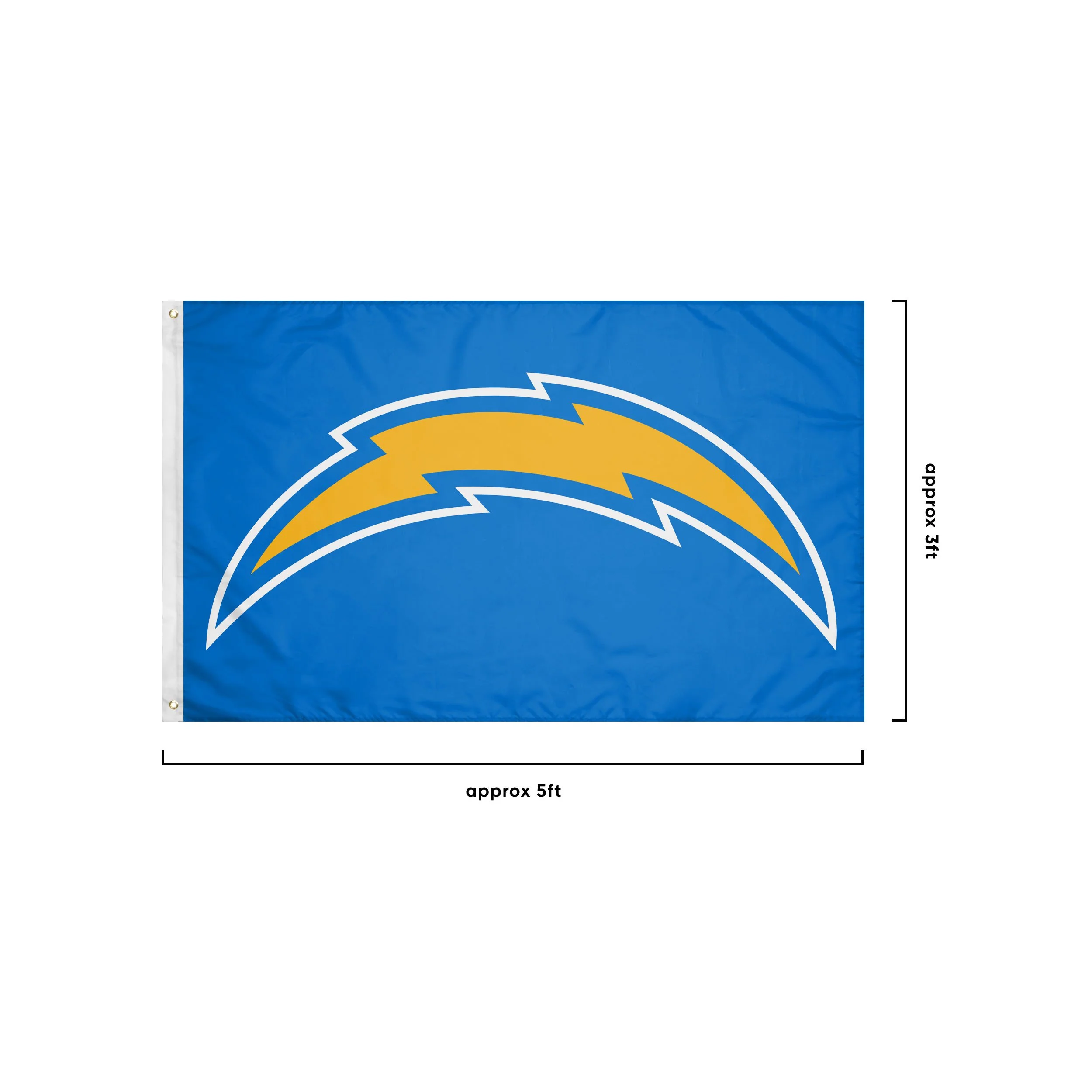 Los Angeles Chargers NFL Solid Horizontal Flag - Image 3
