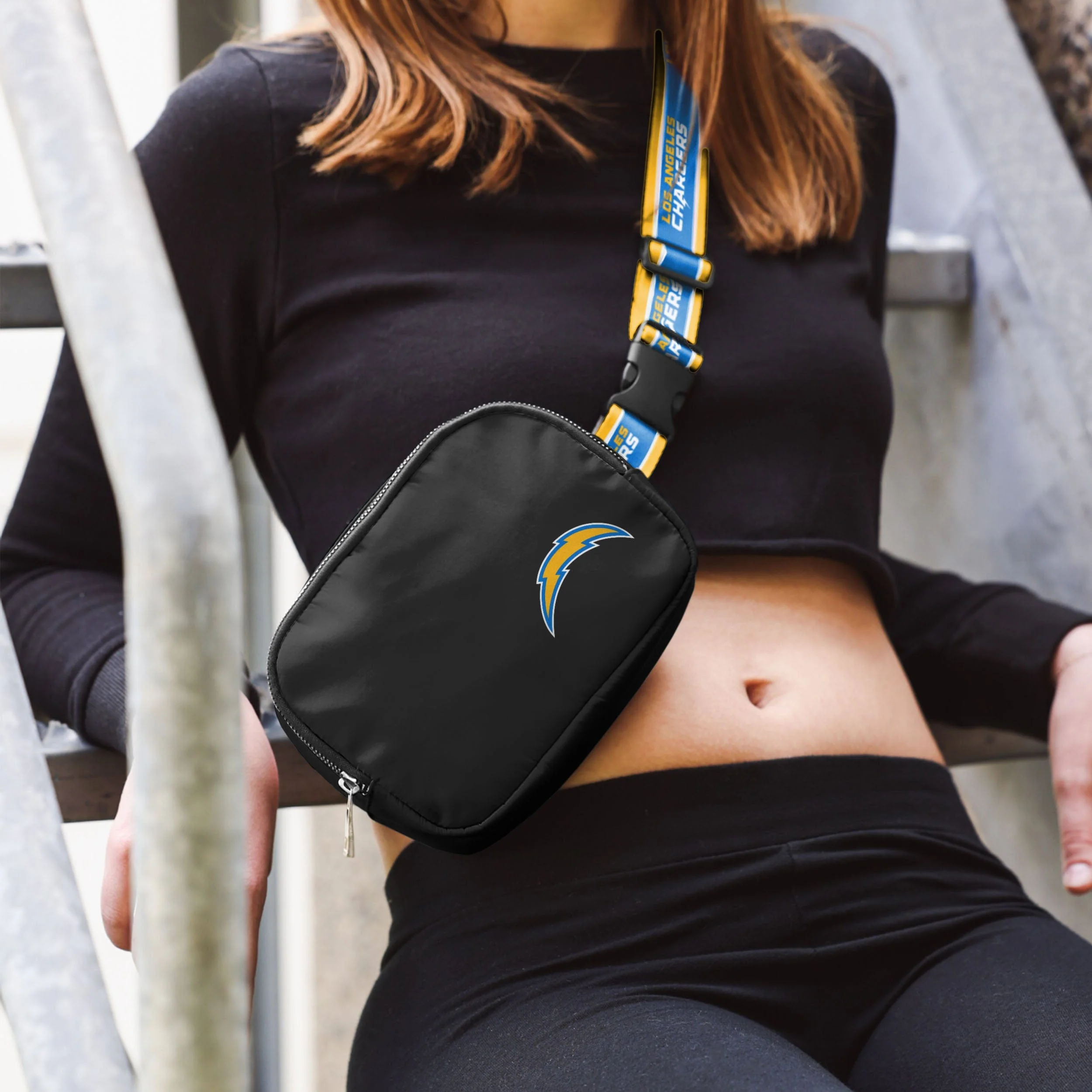 Los Angeles Chargers NFL Team Wordmark Crossbody Belt Bag - Image 3