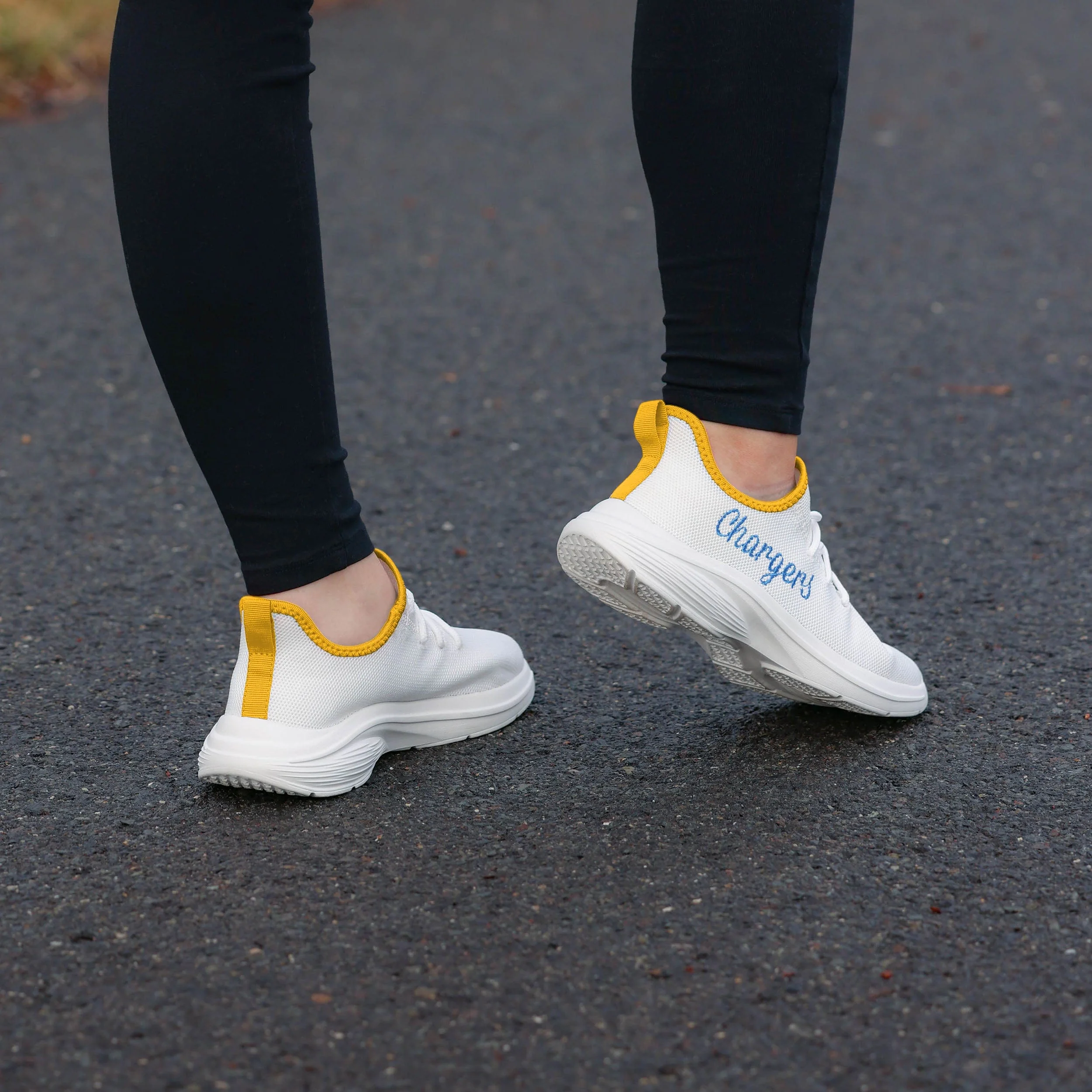 Los Angeles Chargers NFL Womens Midsole White Sneakers - Image 3