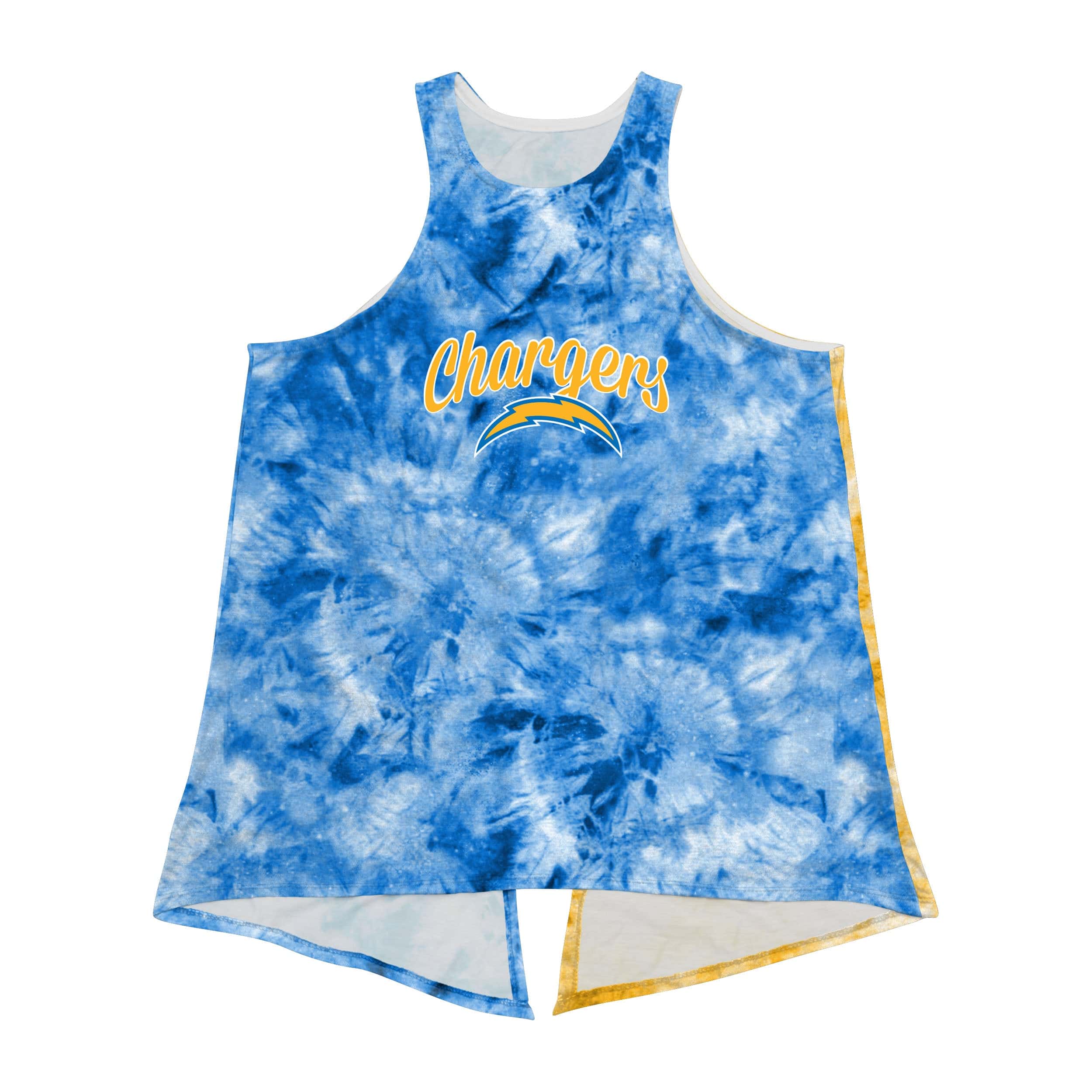 Los Angeles Chargers NFL Womens Script Wordmark Tie-Dye Tie-Breaker Sleeveless Top - Image 3