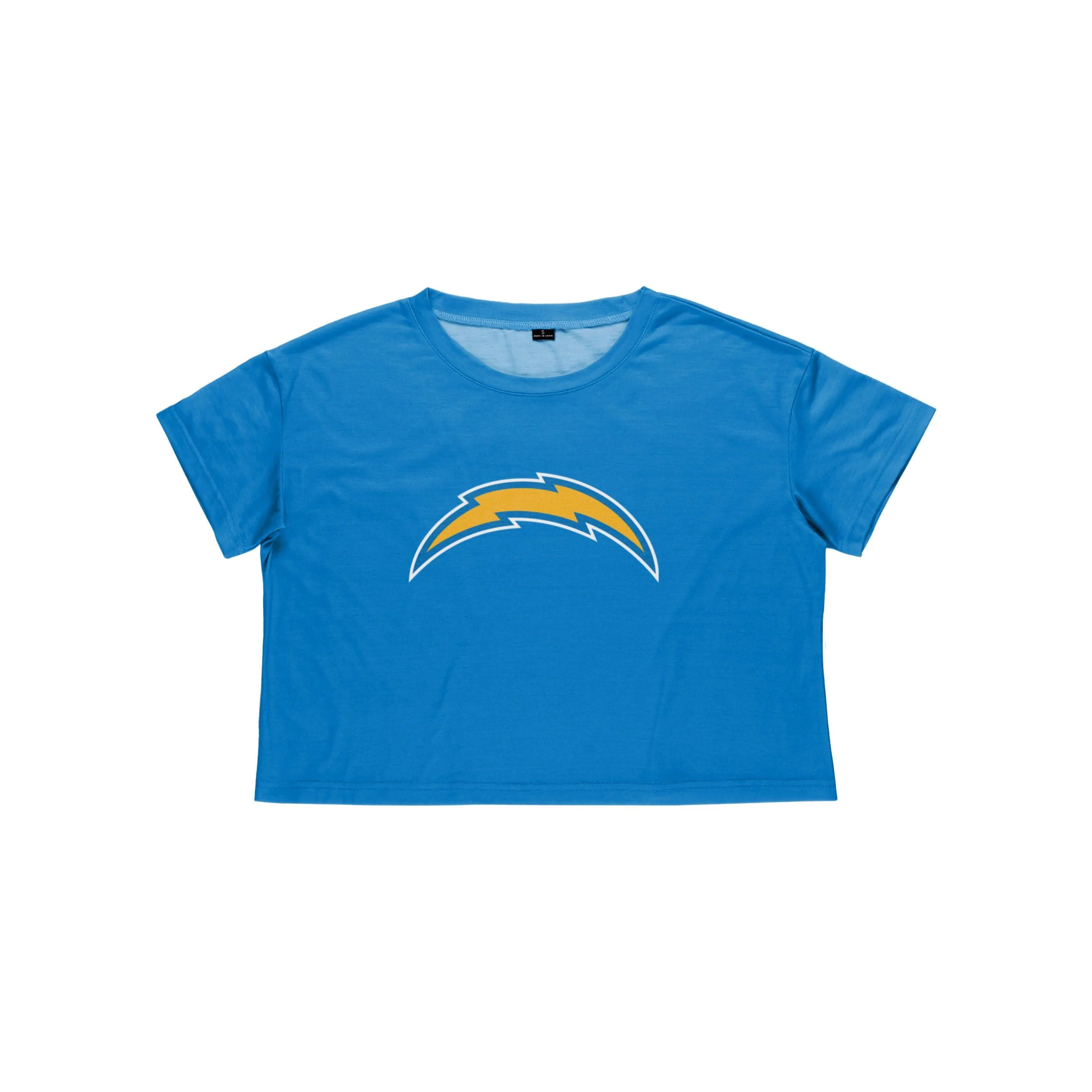 Los Angeles Chargers NFL Womens Solid Big Logo Crop Top - Image 3