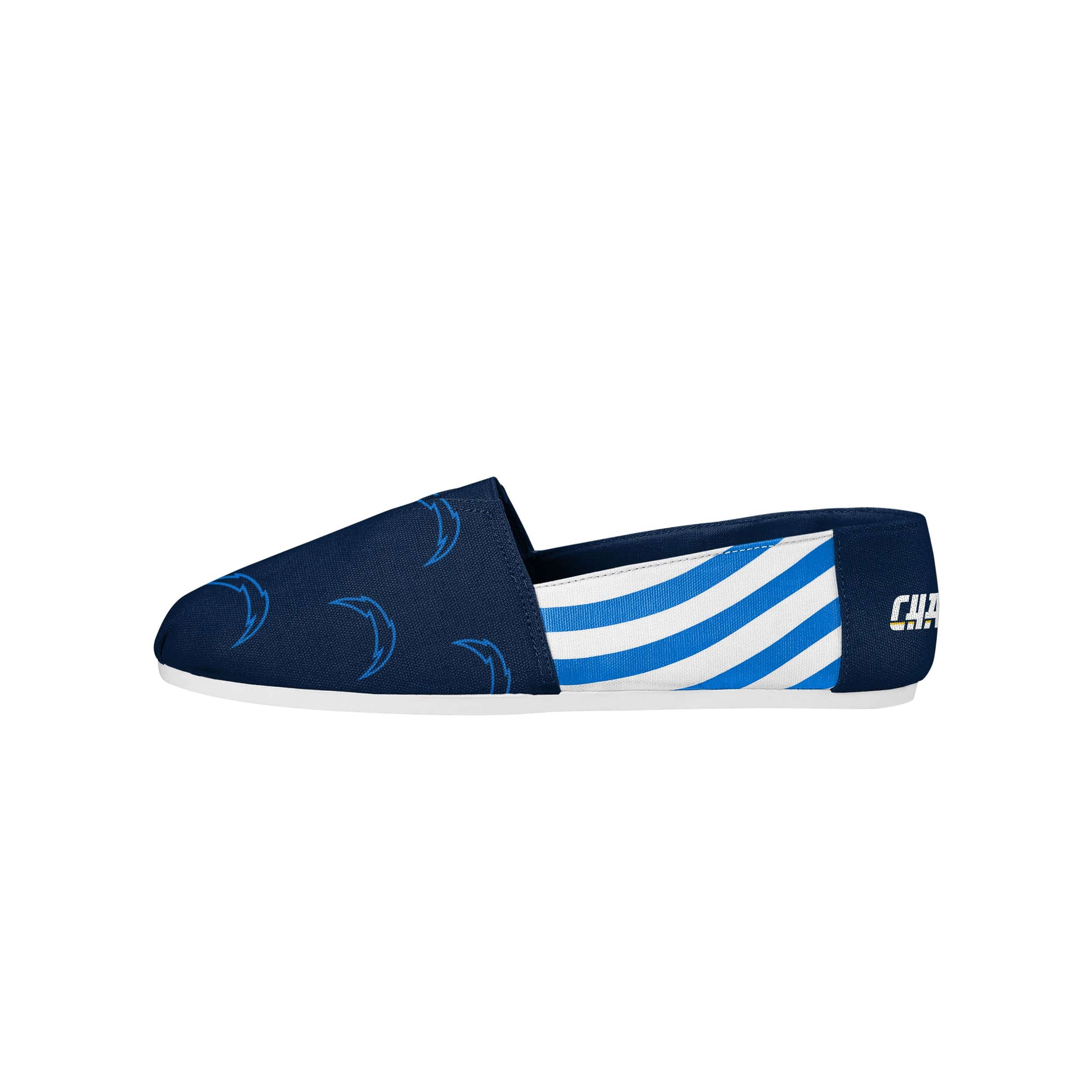 Los Angeles Chargers NFL Womens Stripe Canvas Shoes - Image 2