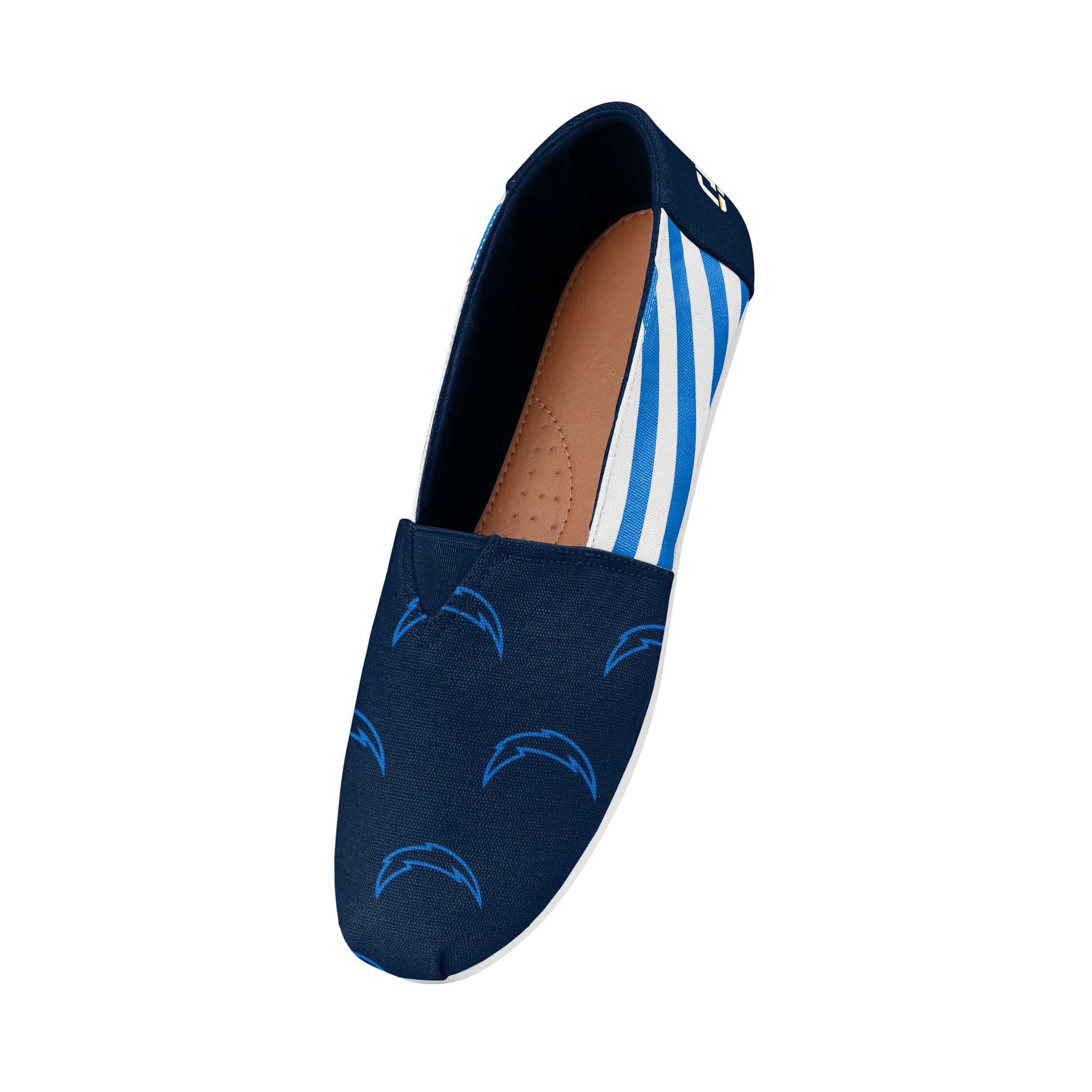 Los Angeles Chargers NFL Womens Stripe Canvas Shoes - Image 3