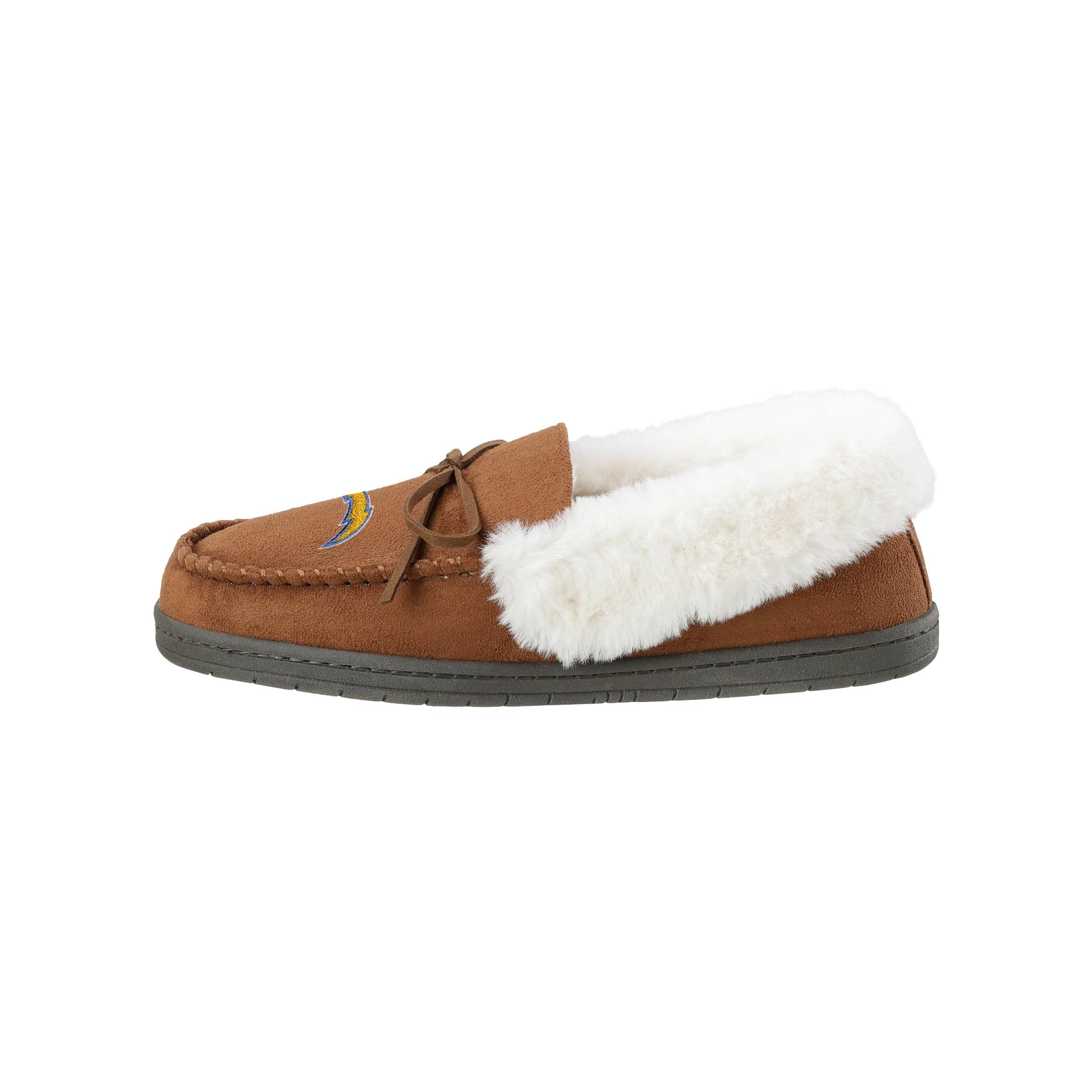 Los Angeles Chargers NFL Womens Tan Moccasin Slippers - Image 2