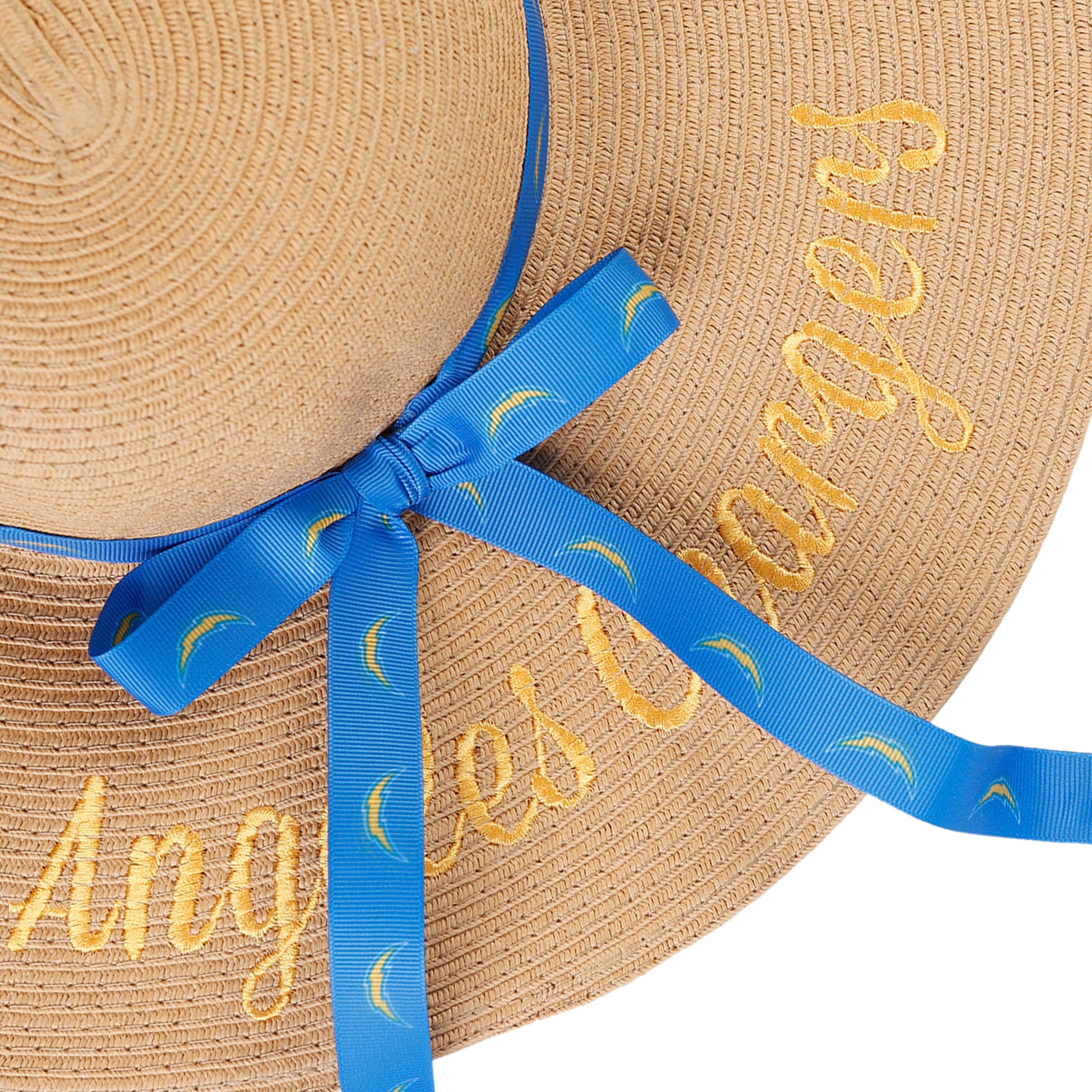 Los Angeles Chargers NFL Womens Wordmark Beach Straw Hat - Image 2