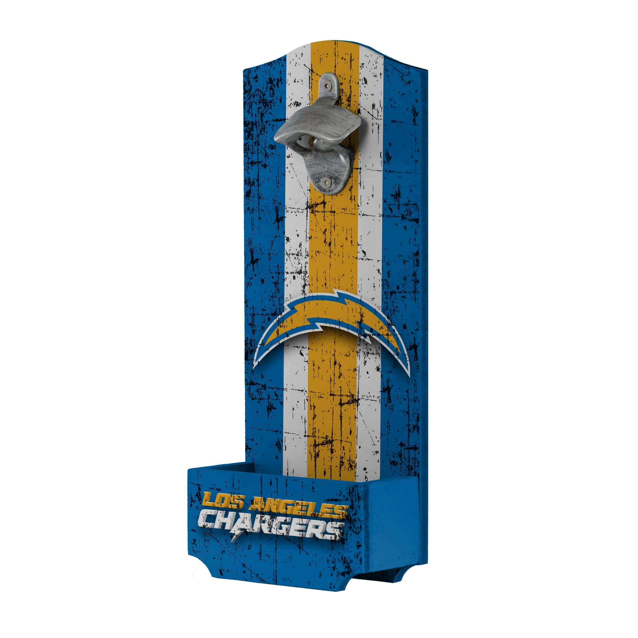 Los Angeles Chargers NFL Wooden Bottle Cap Opener Sign