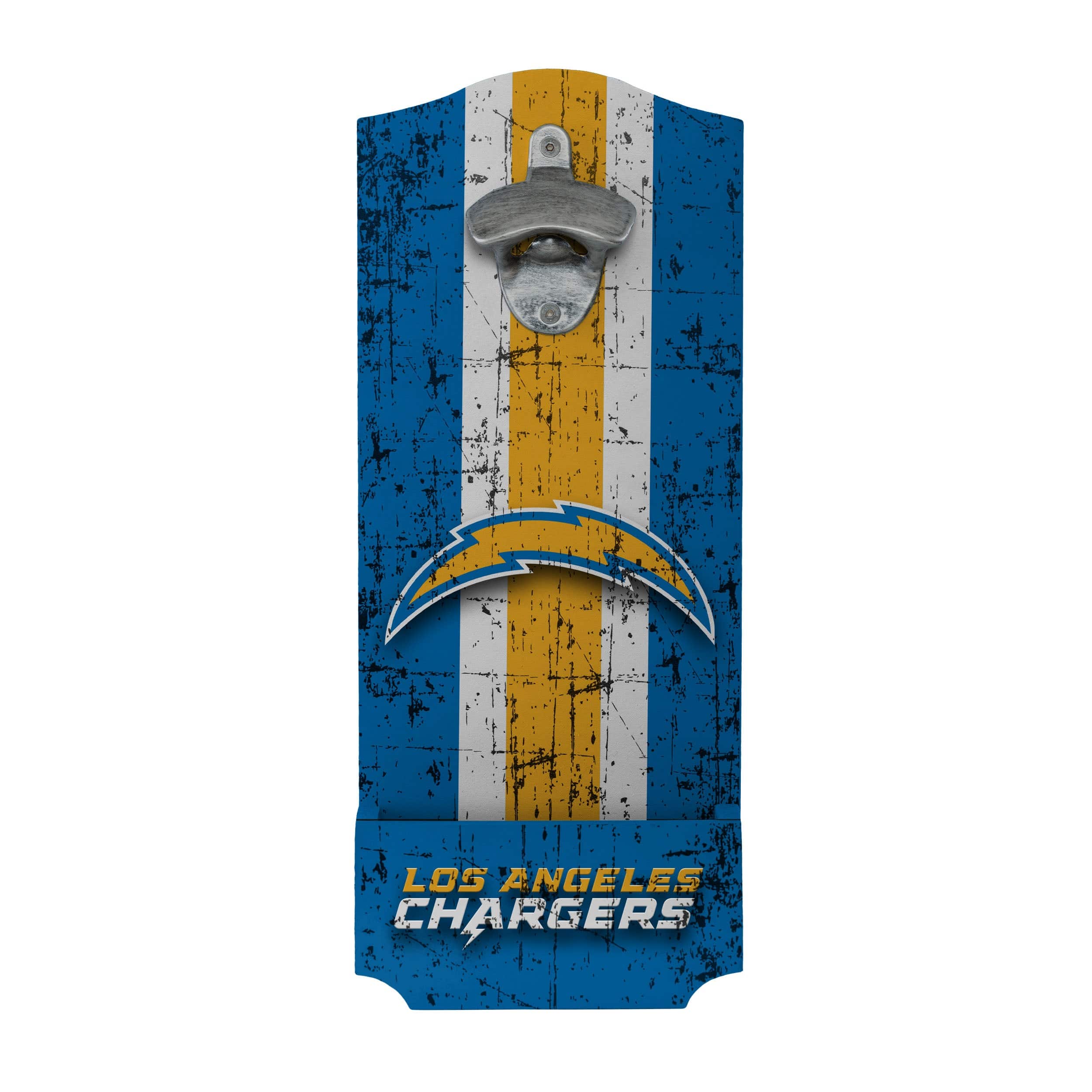 Los Angeles Chargers NFL Wooden Bottle Cap Opener Sign - Image 2