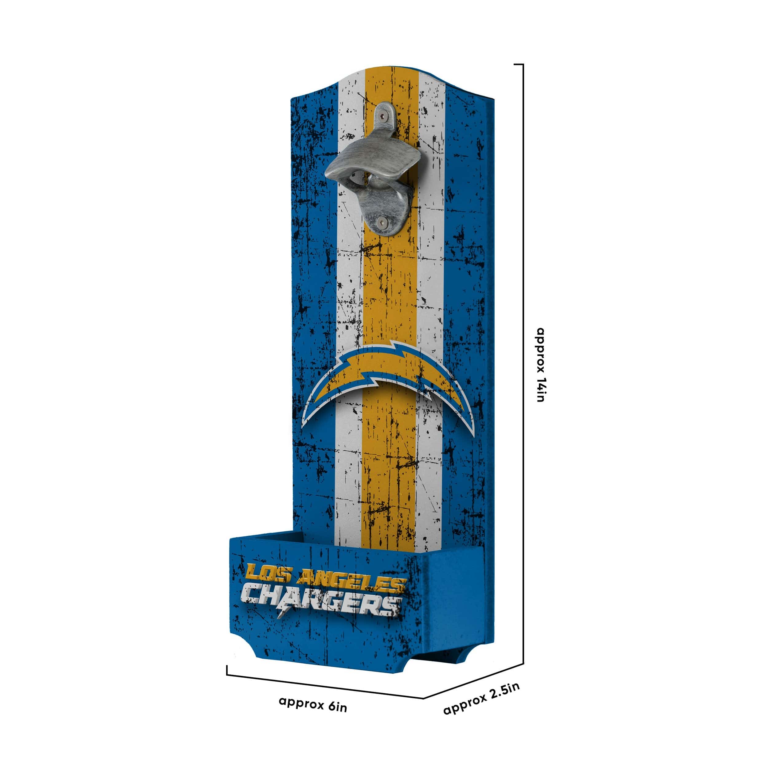 Los Angeles Chargers NFL Wooden Bottle Cap Opener Sign - Image 5