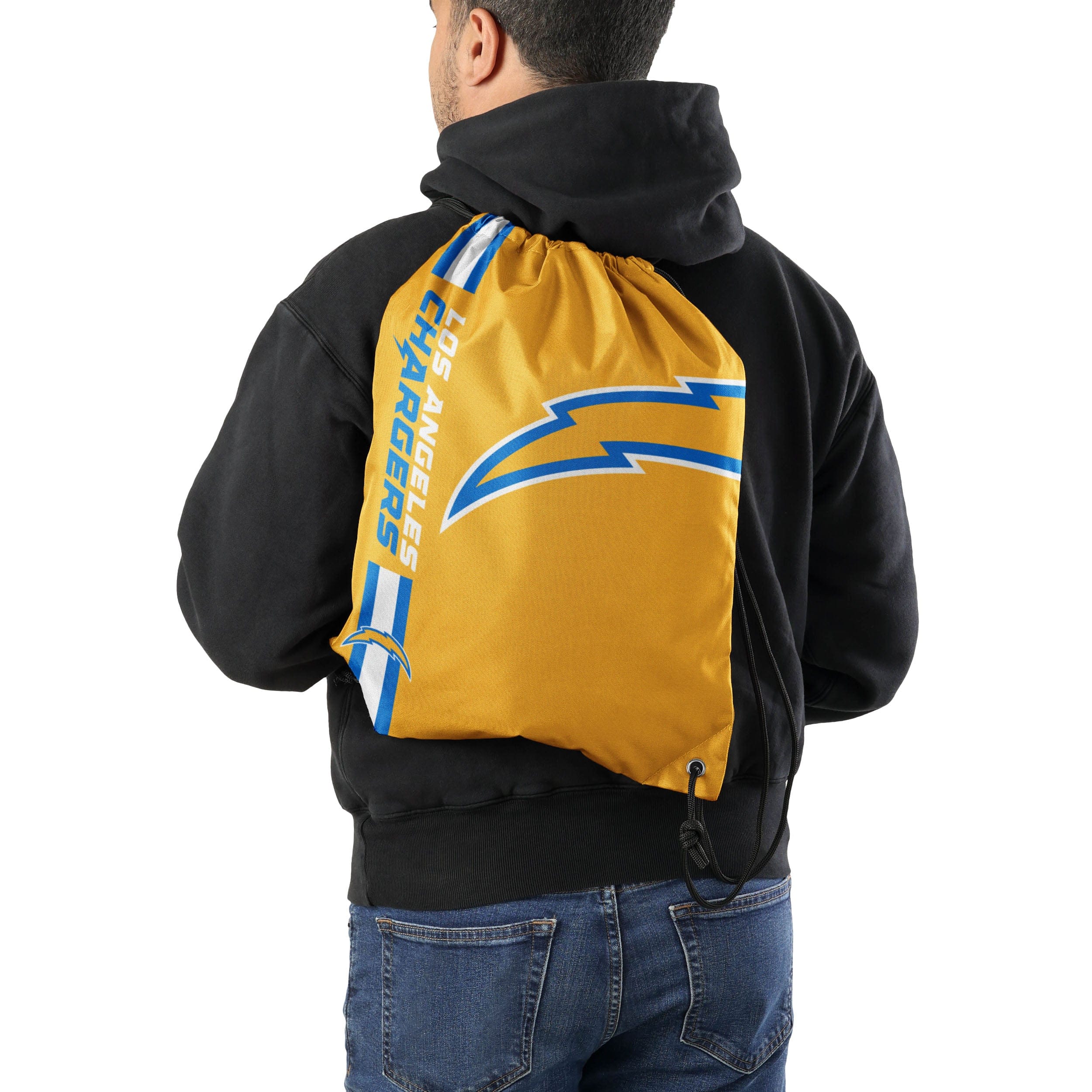 Los Angeles Chargers NFL Yellow Alternate Color Big Logo Drawstring Backpack - Image 2
