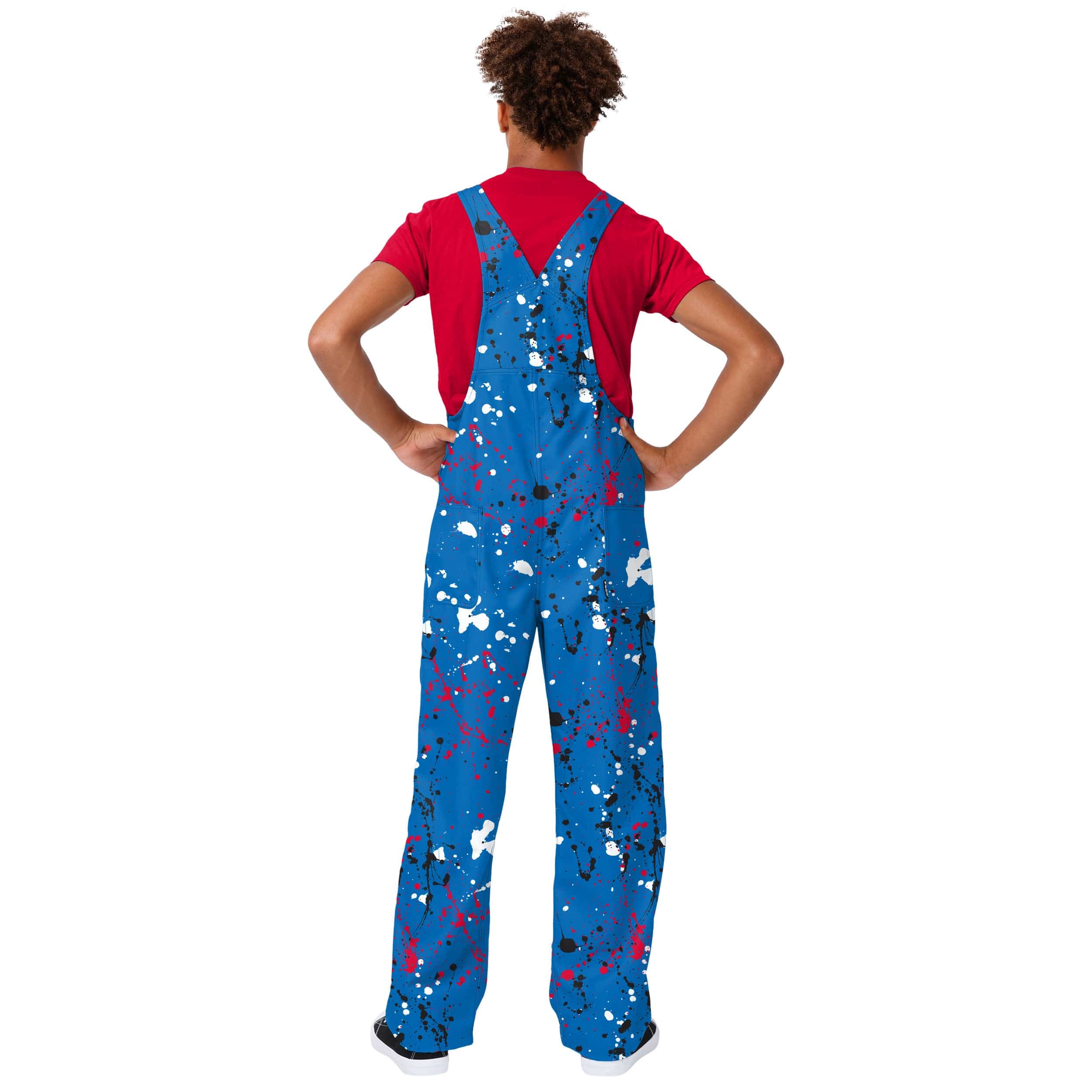 Los Angeles Clippers NBA Mens Paint Splatter Bib Overalls - Image 2