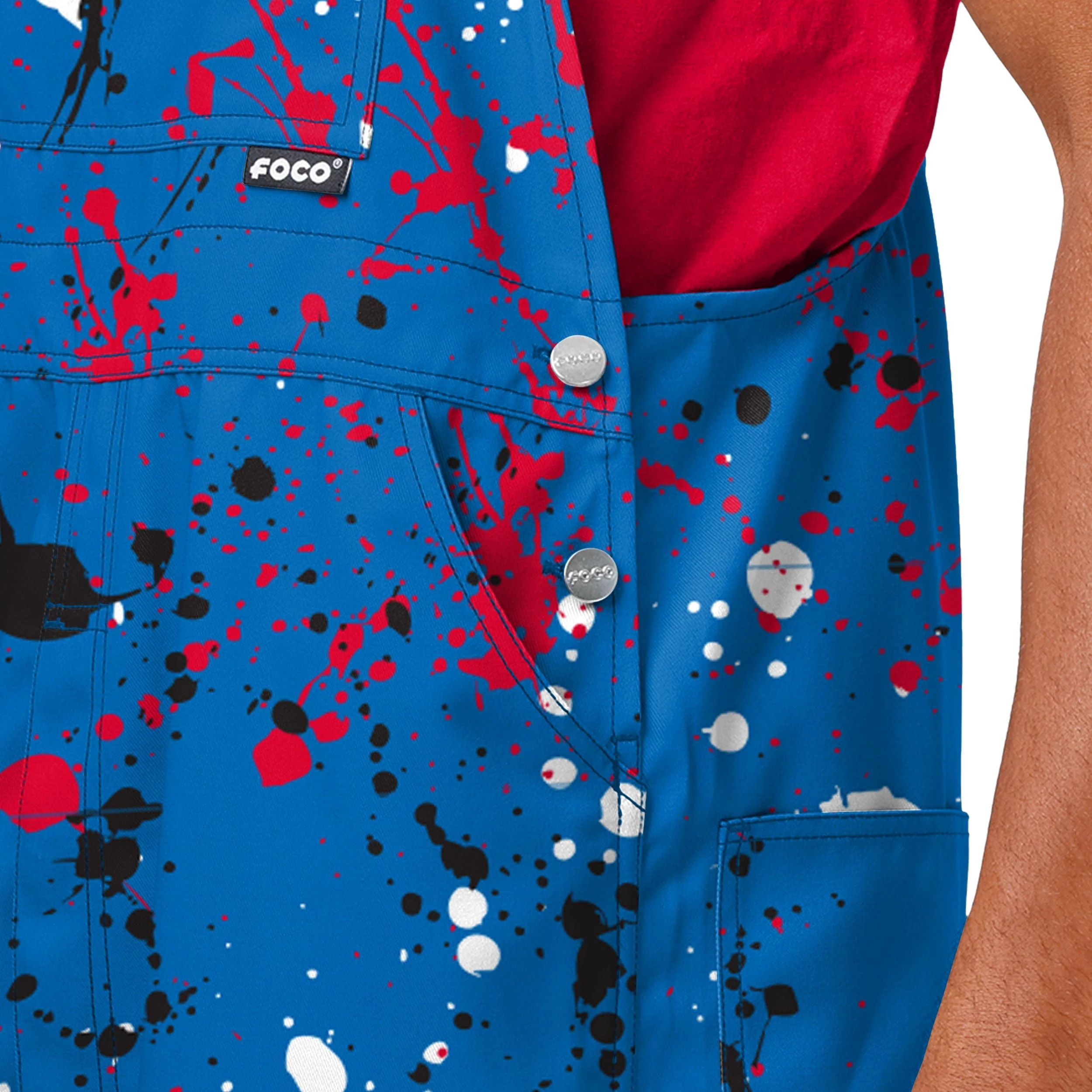 Los Angeles Clippers NBA Mens Paint Splatter Bib Overalls - Image 4