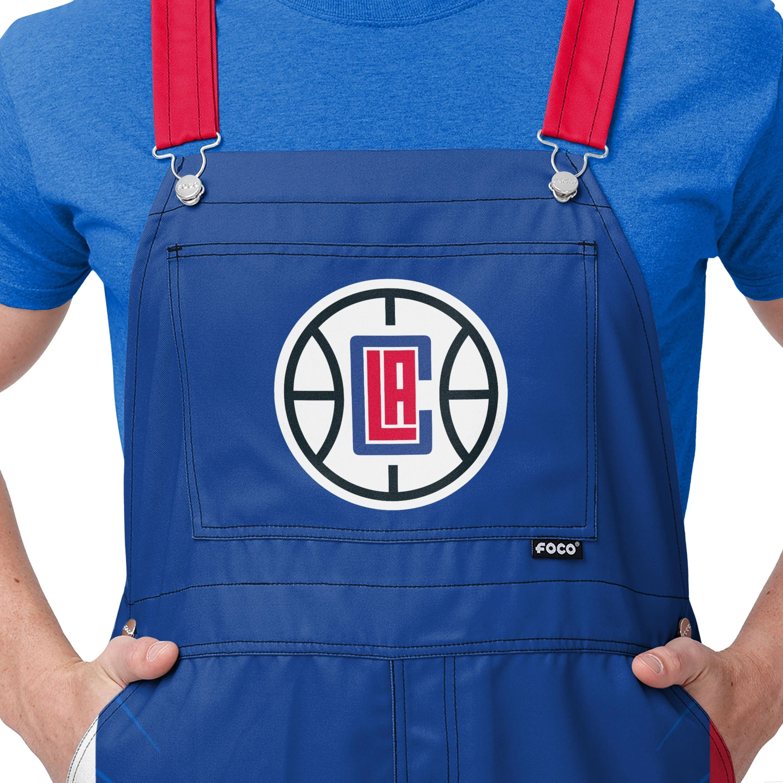 Los Angeles Clippers NBA Mens Team Stripe Bib Overalls - Image 3
