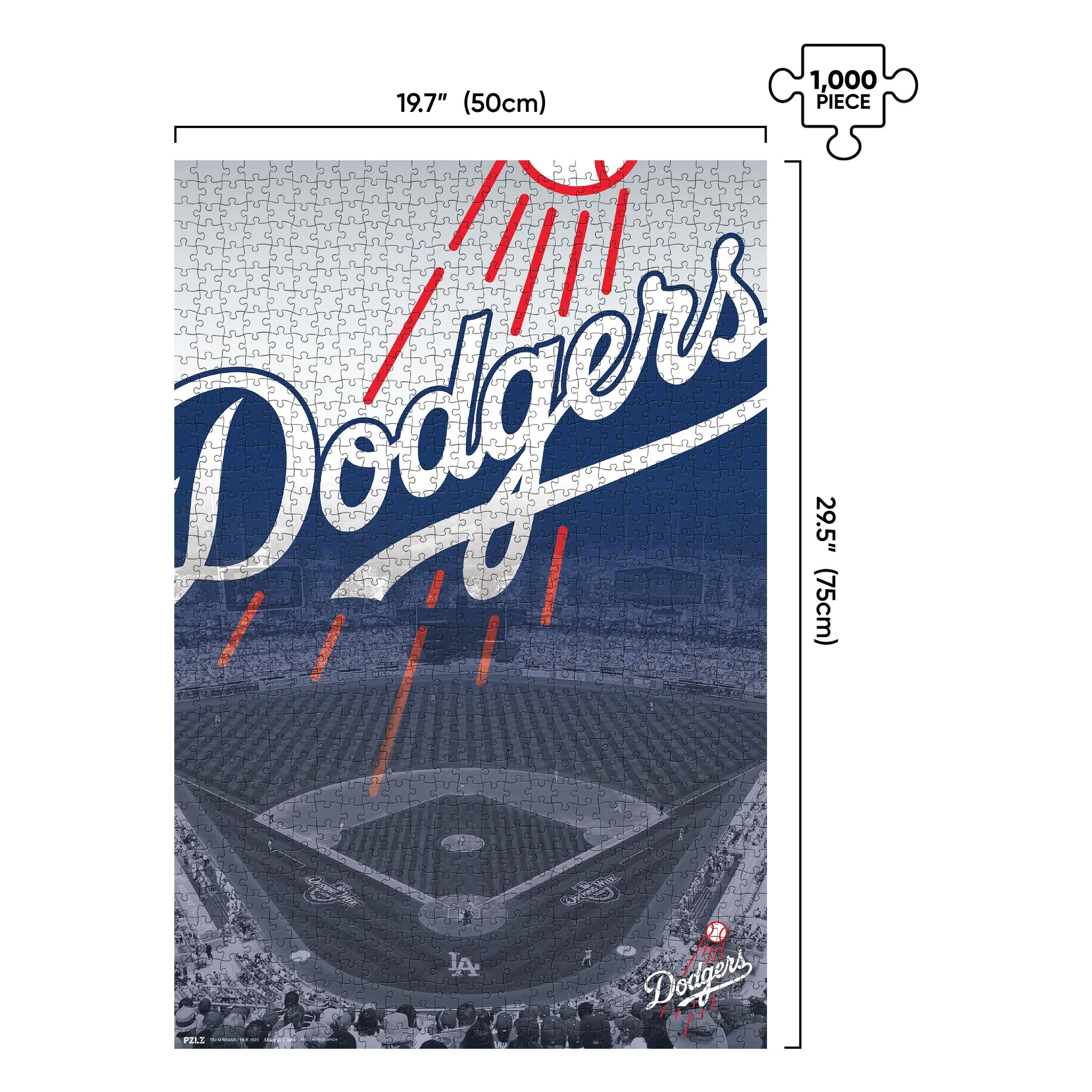 Los Angeles Dodgers MLB 1000 Piece Jigsaw Puzzle PZLZ Stadium - Dodger Stadium - Image 2