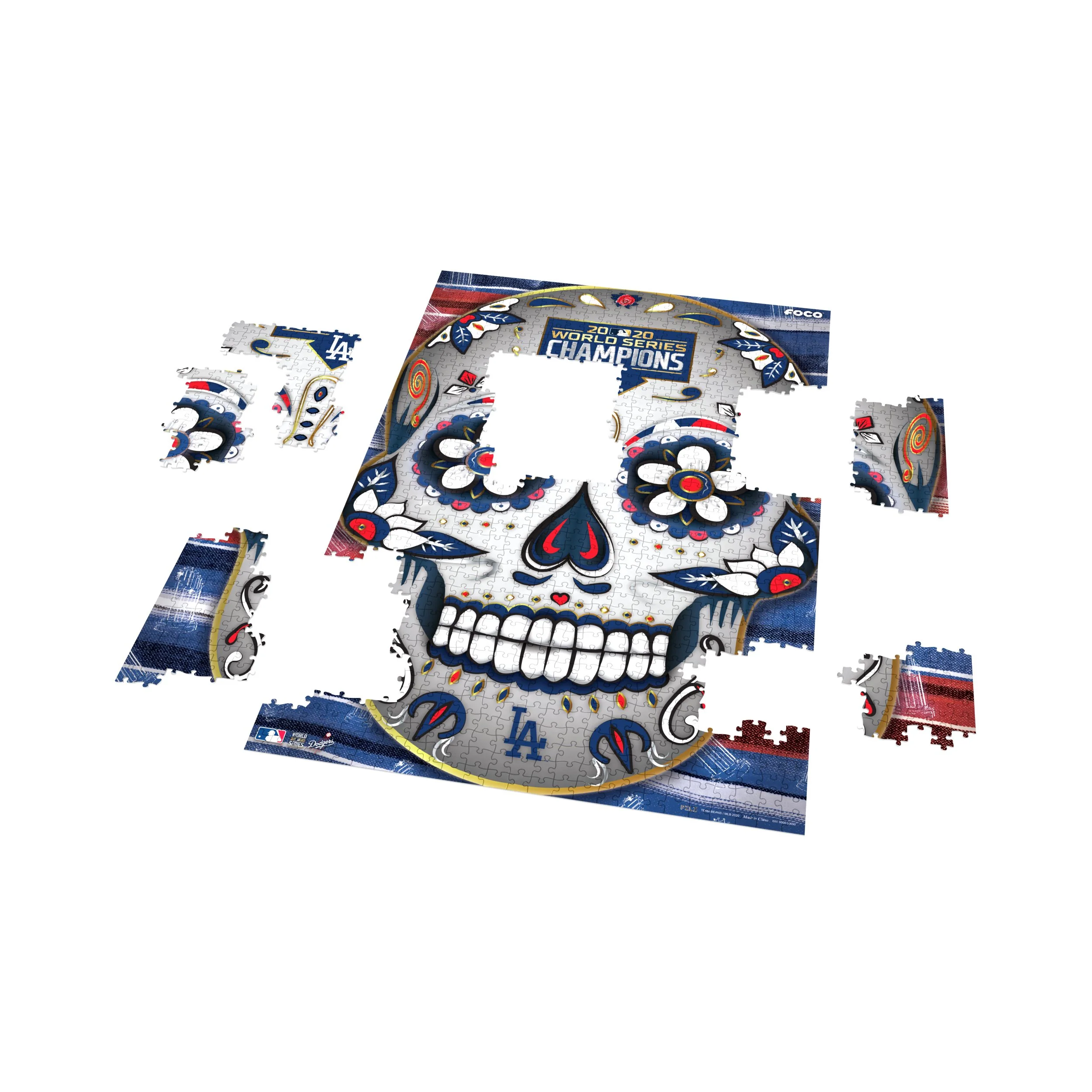 Los Angeles Dodgers MLB 2020 World Series Champions Day Of The Dead 1000 Piece Jigsaw PZLZ - Image 3