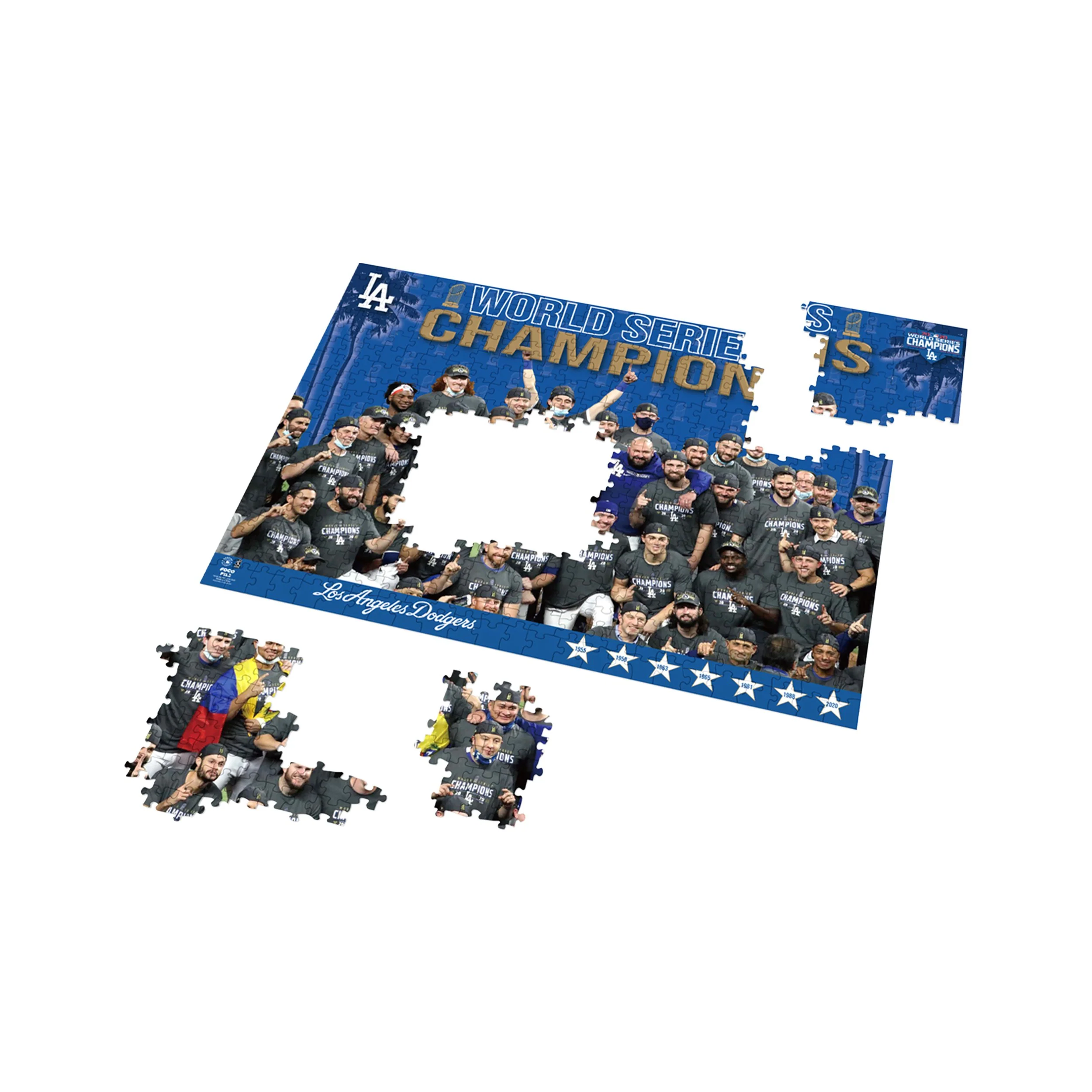 Los Angeles Dodgers MLB 2020 World Series Champions Team Celebration 500 Piece Jigsaw PZLZ - Image 3