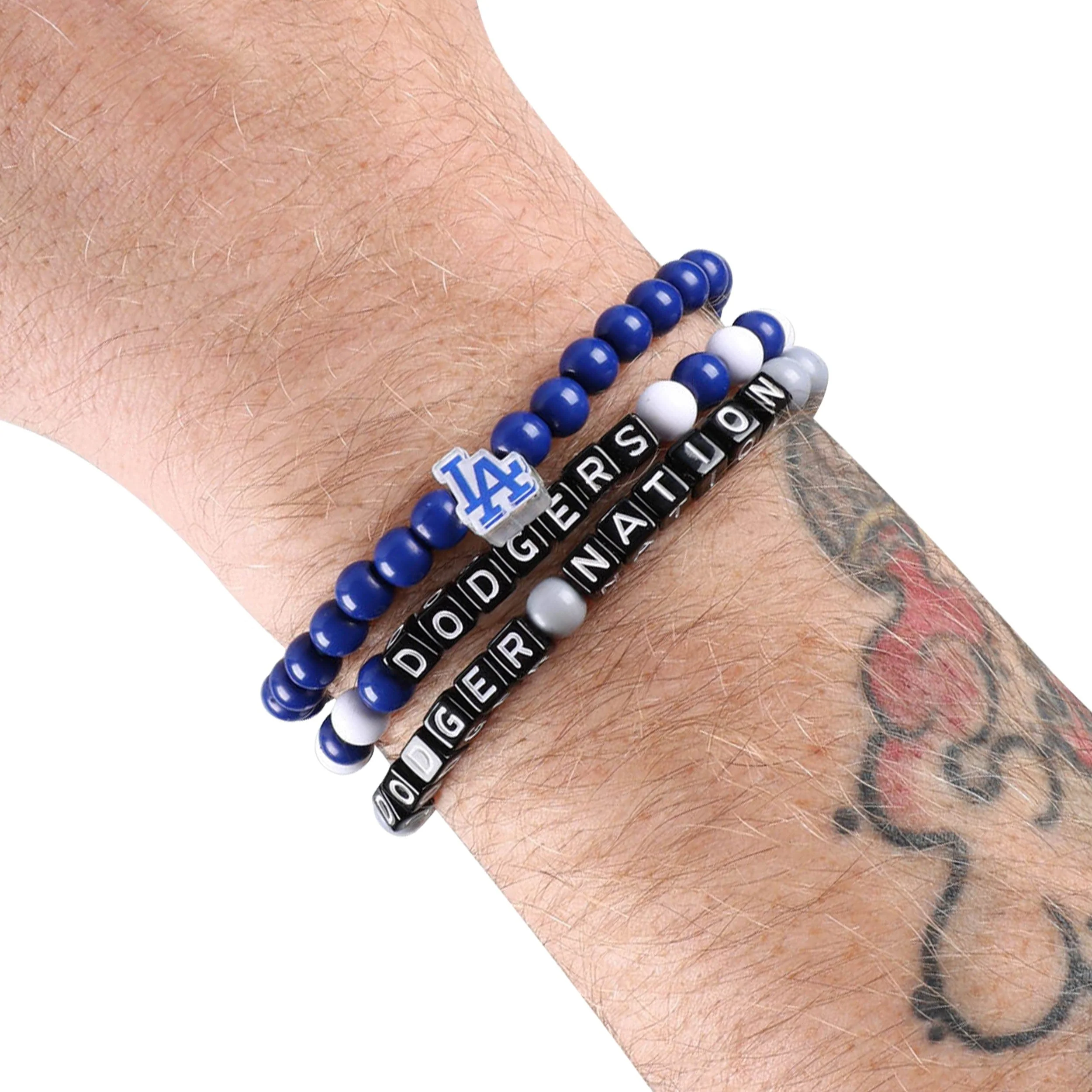 Los Angeles Dodgers MLB 3 Pack Beaded Friendship Bracelet - Image 4