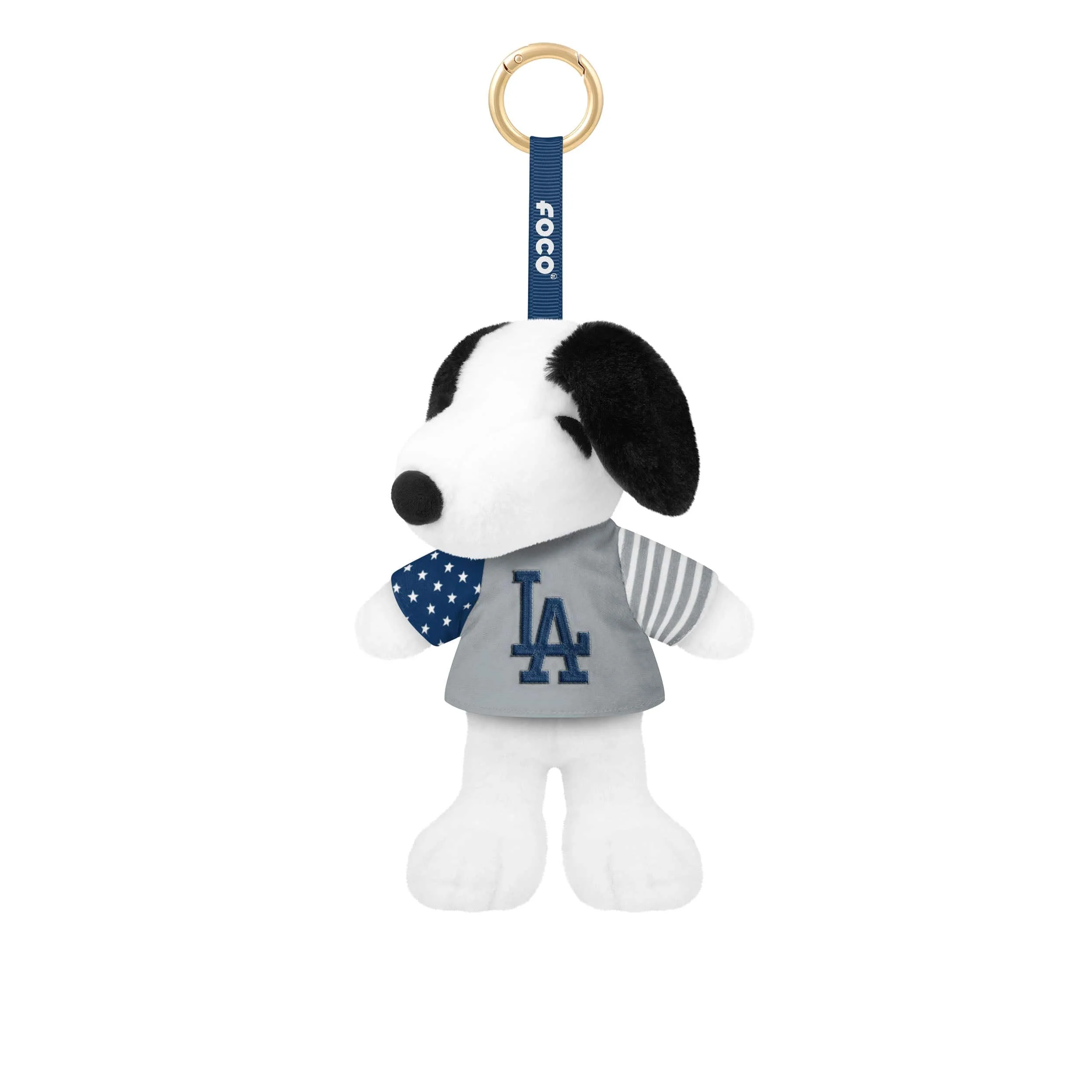 Los Angeles Dodgers MLB Americana Plush Snoopy Peanuts Bag Charm Keychain