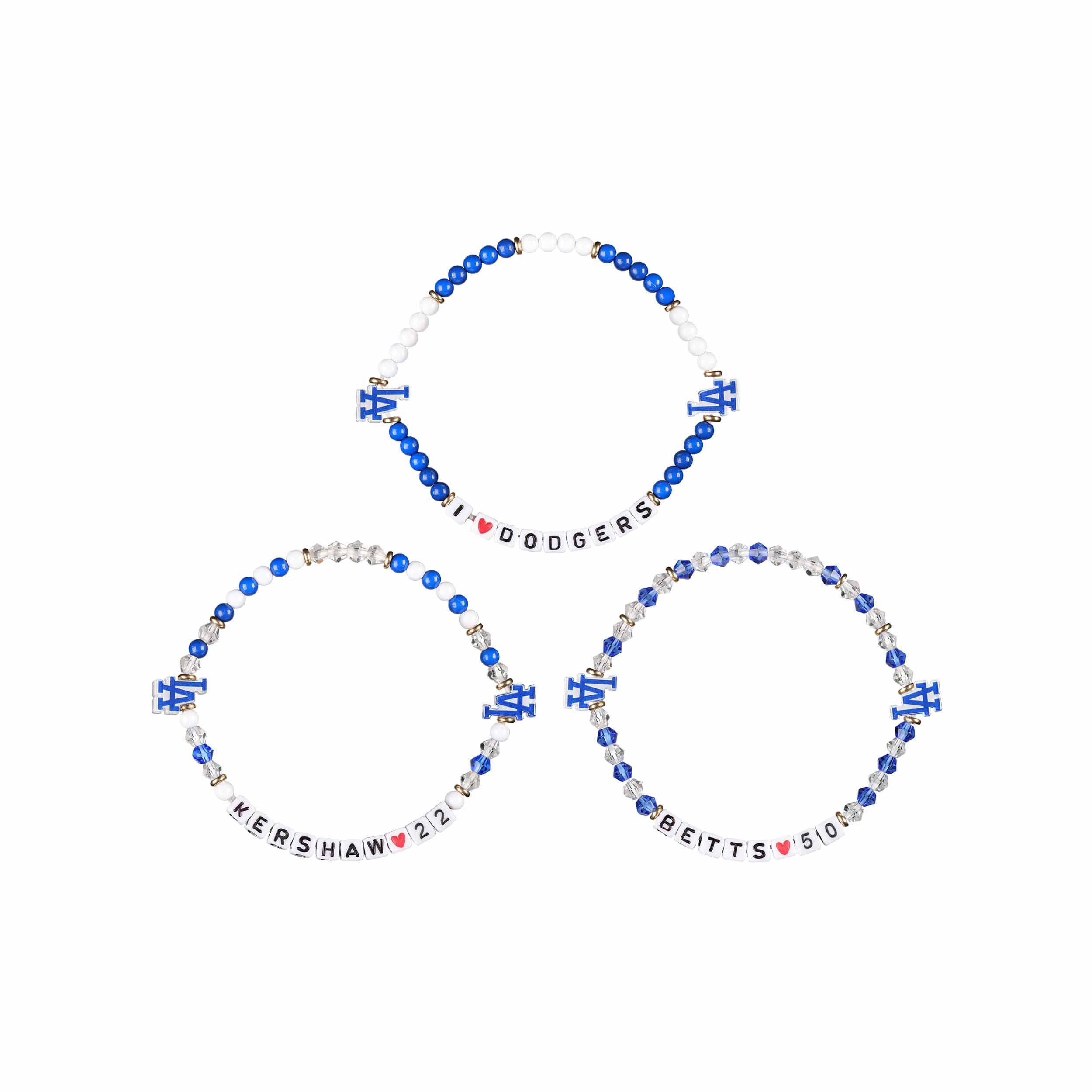 Los Angeles Dodgers MLB Clayton Kershaw & Mookie Betts 3 Pack Player Friendship Bracelet - Image 3